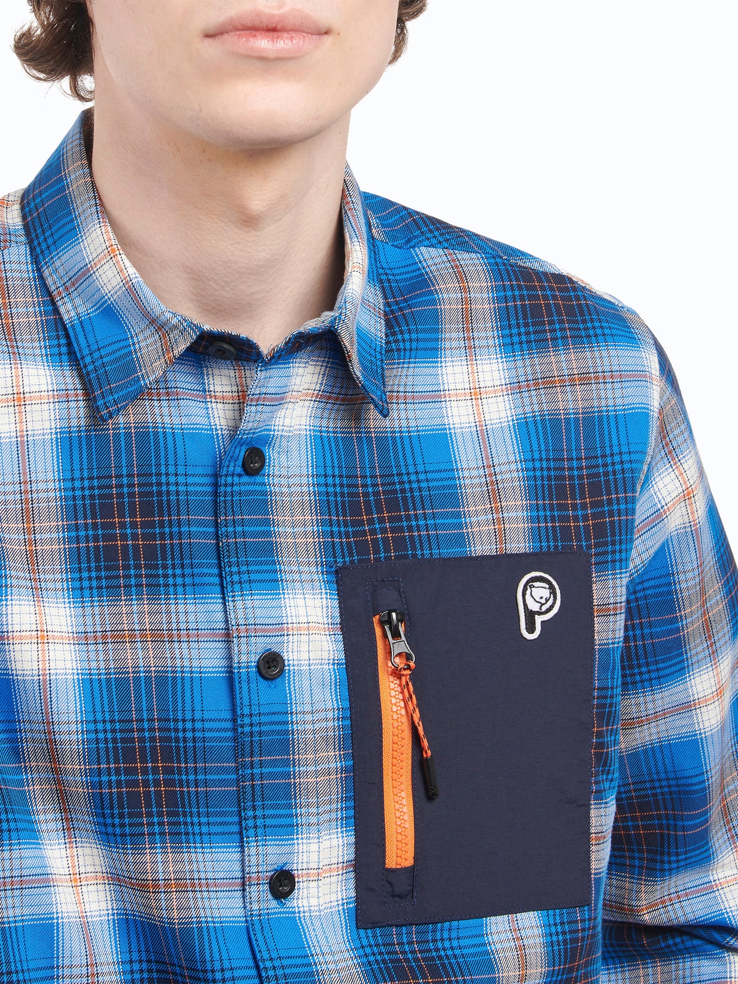 Penfield Straight Hem Nylon Zip Pocket Shirt Daphne