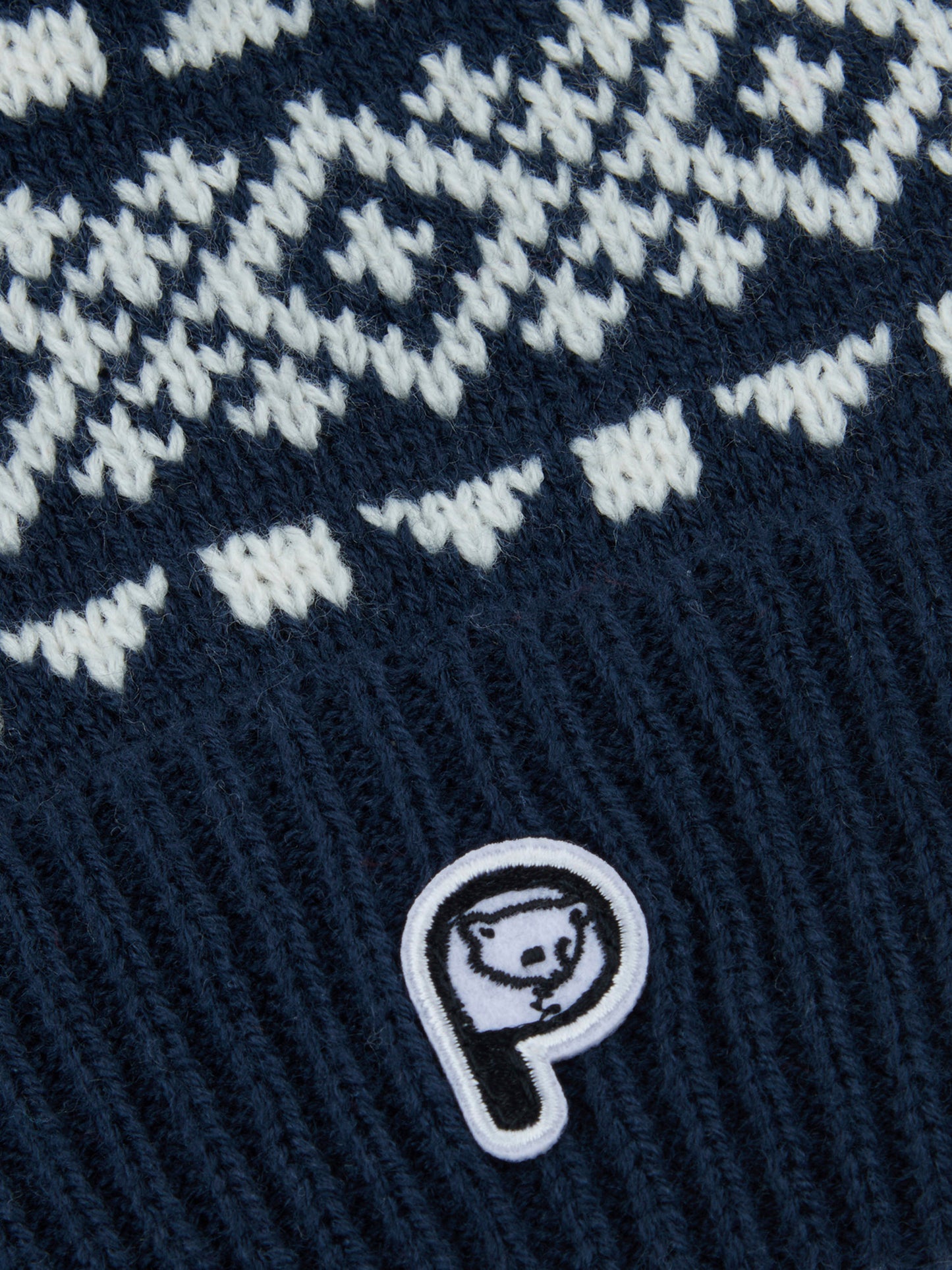 Fairton Fair Isle Bobble Hat in Navy Blue
