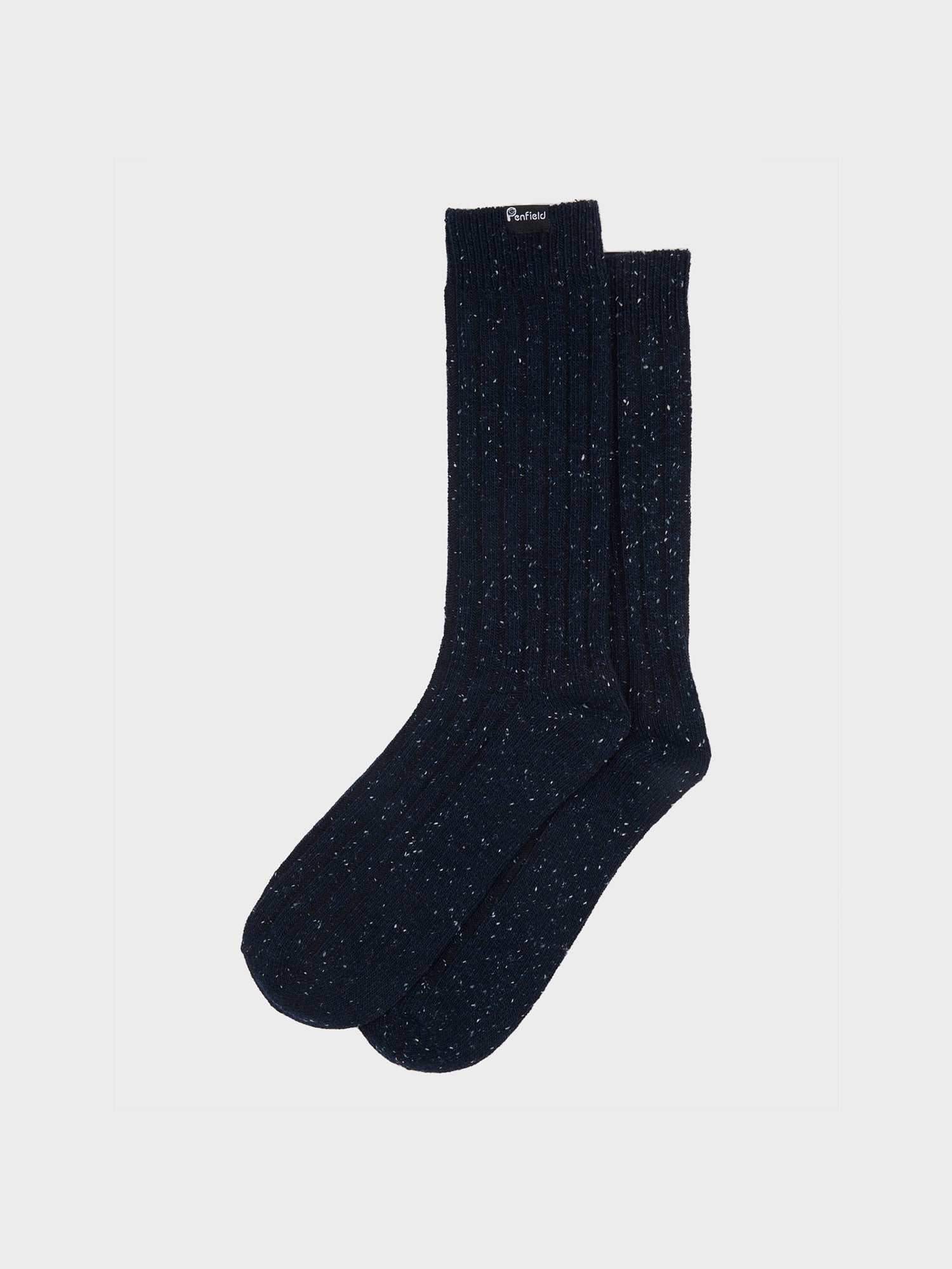 Ribbed Wool Blend Socks in Navy Blue