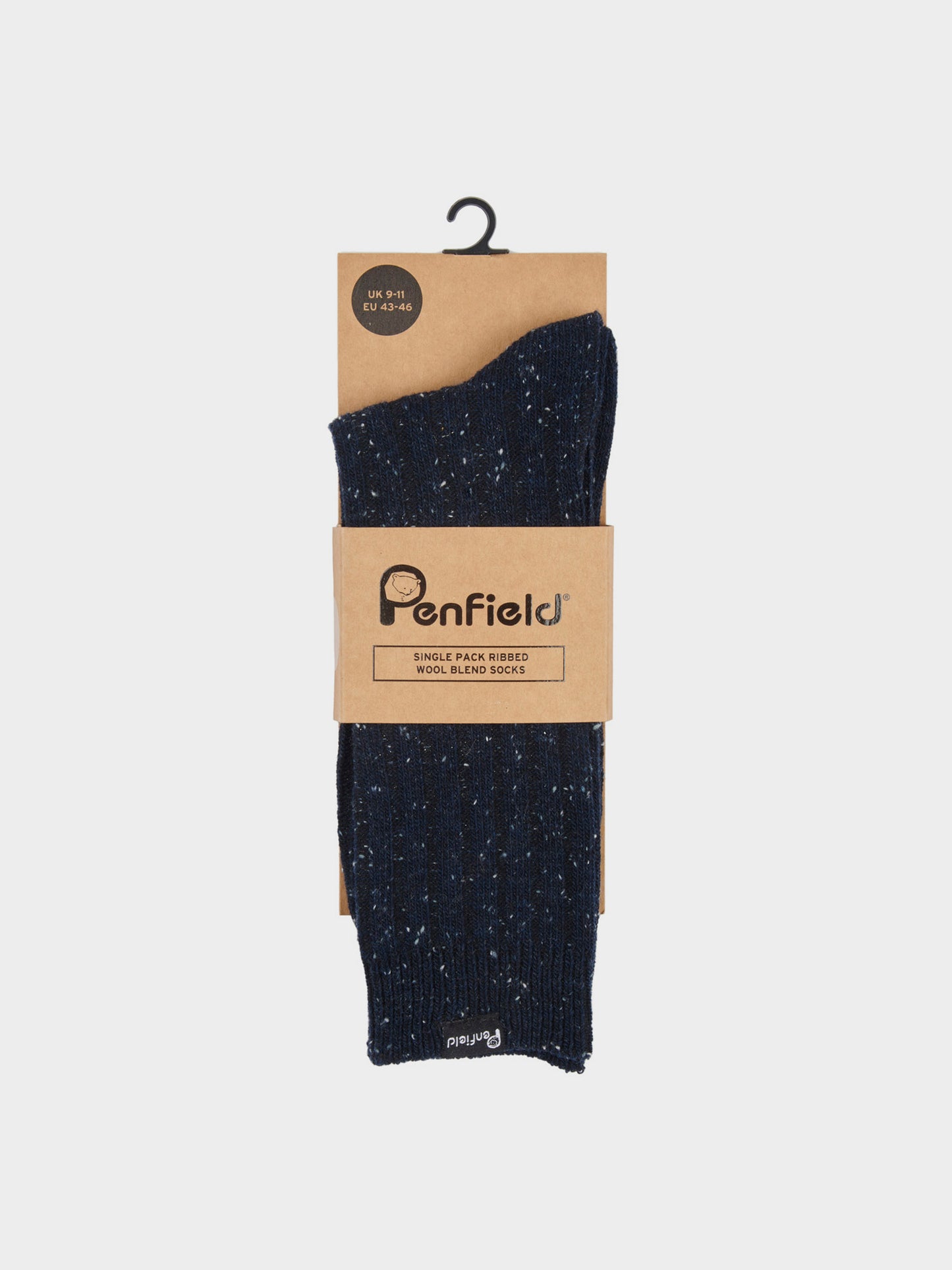 Ribbed Wool Blend Socks in Navy Blue