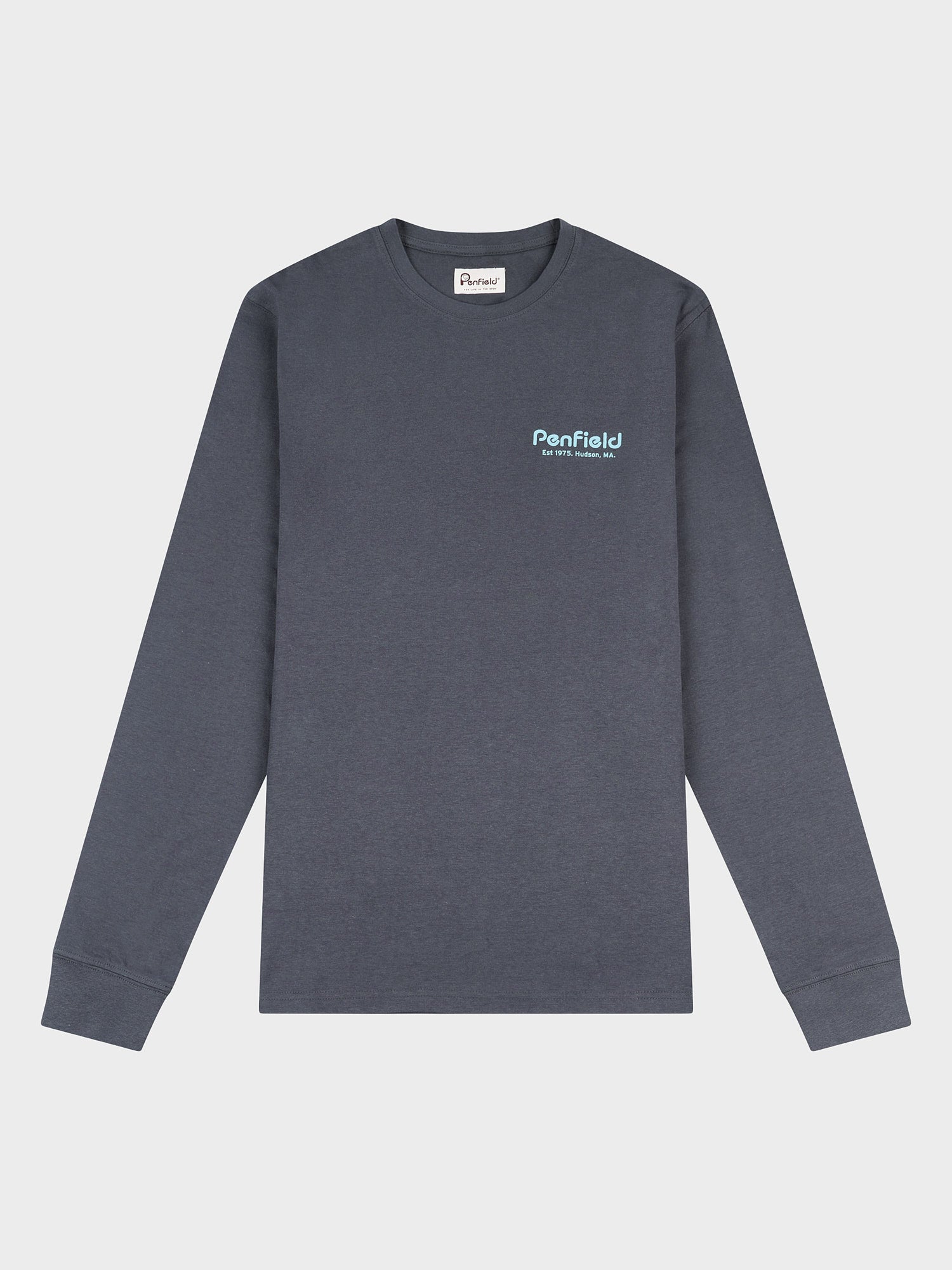 Sketch Mountain Back Graphic Long Sleeve T-Shirt in Ebony