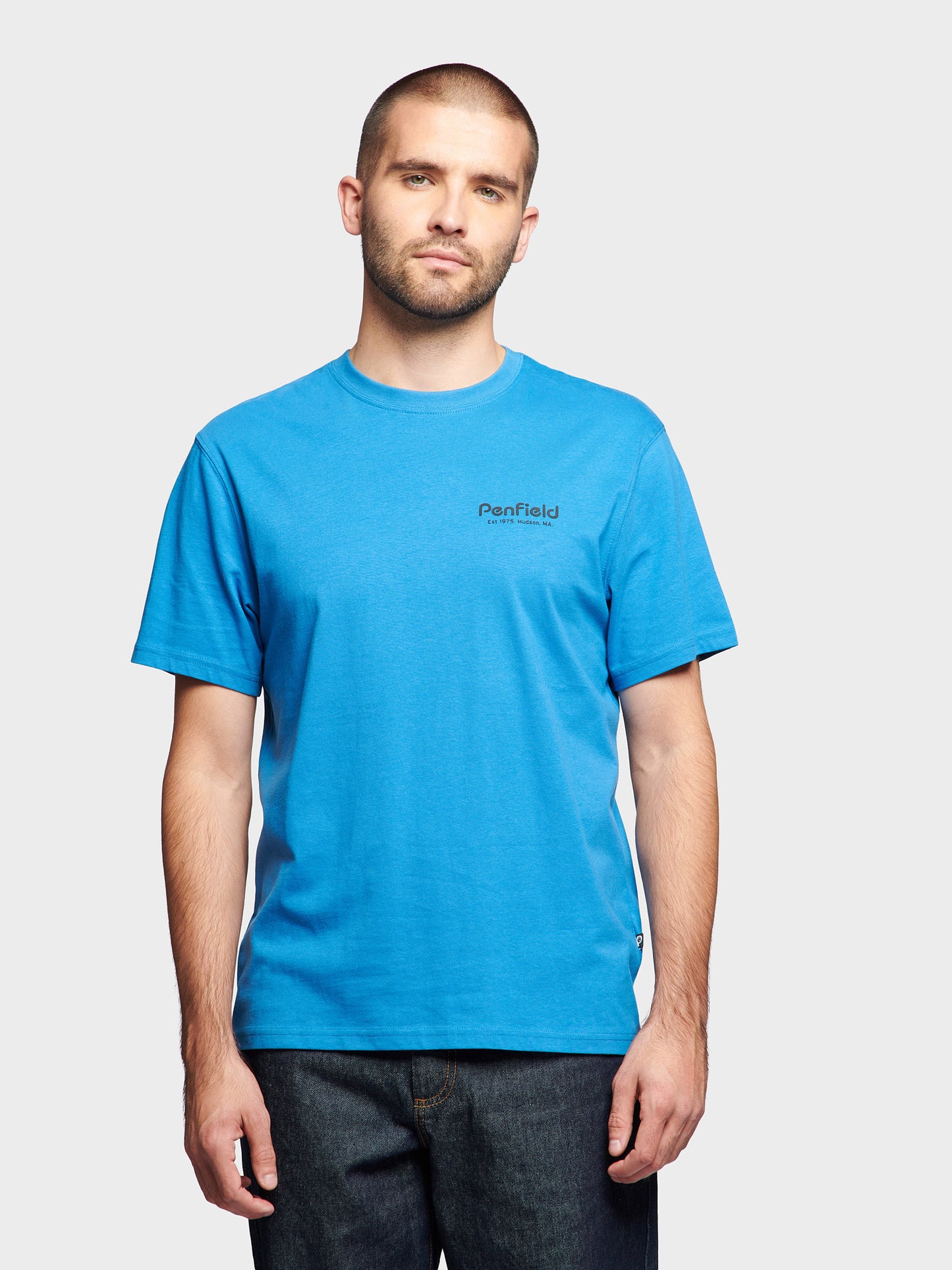 Hudson Script T-Shirt in Vallarta Blue