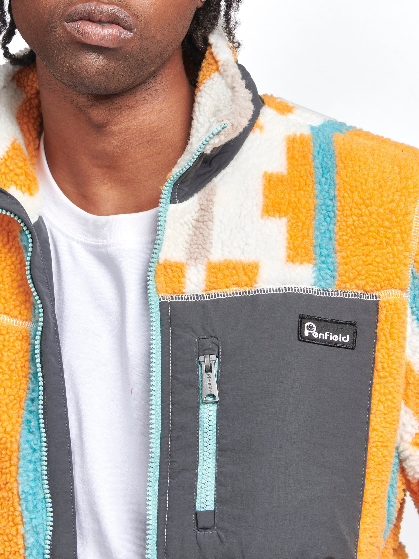 Geo Print Polar Fleece Mattawa in Apricot