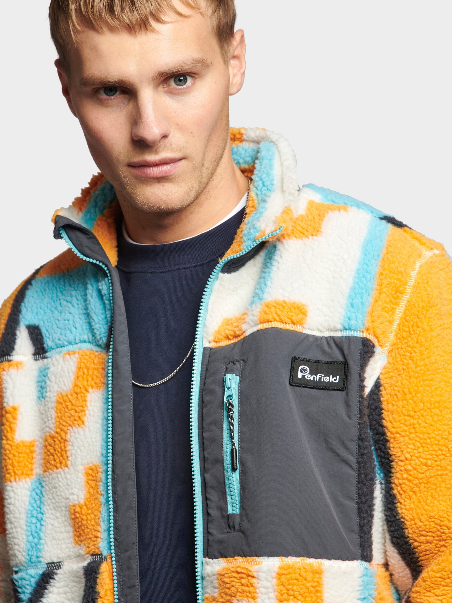 Geo Print Polar Fleece Mattawa in Apricot