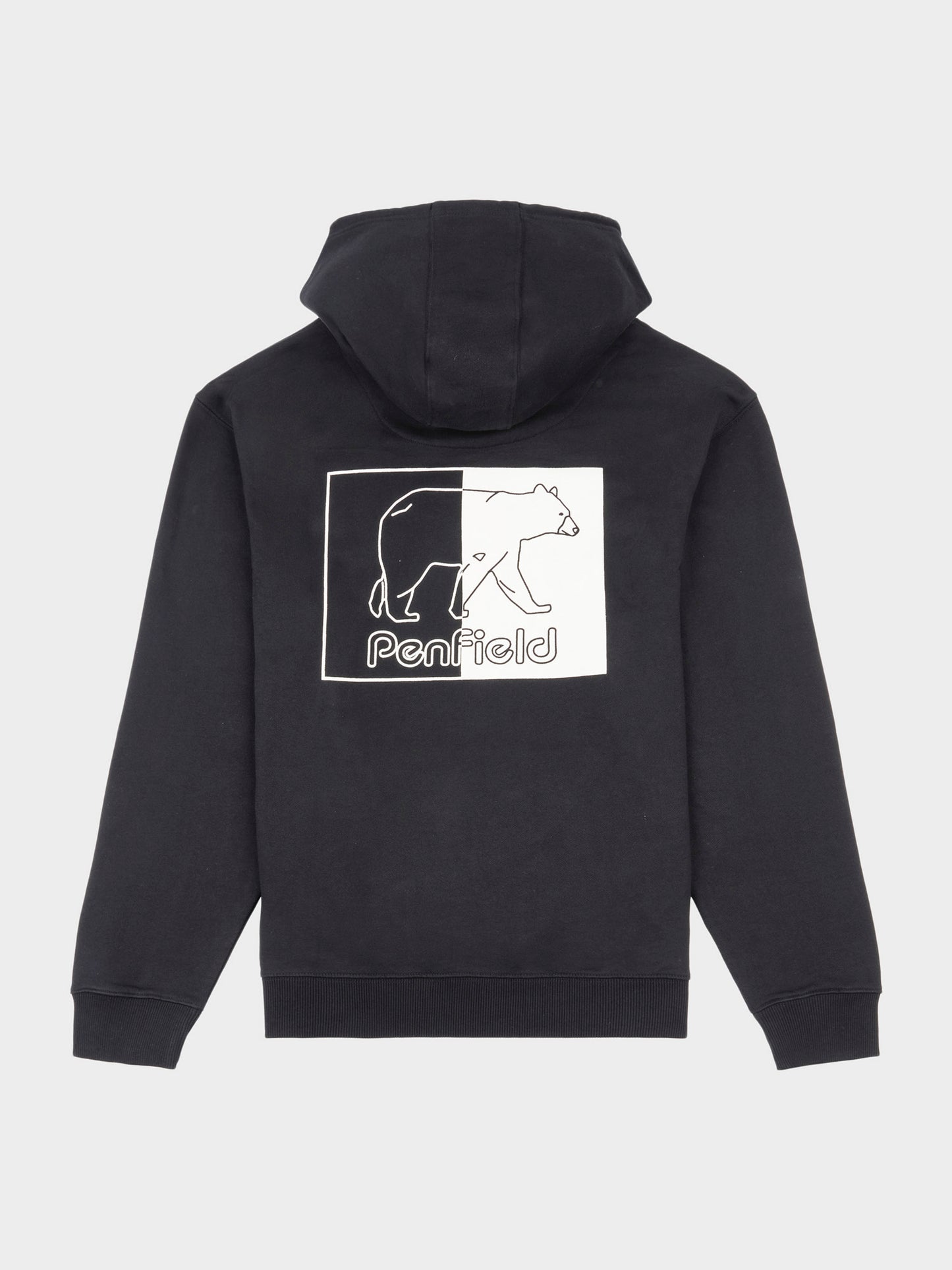 Graphic Inverted Bear Hoodie in Black