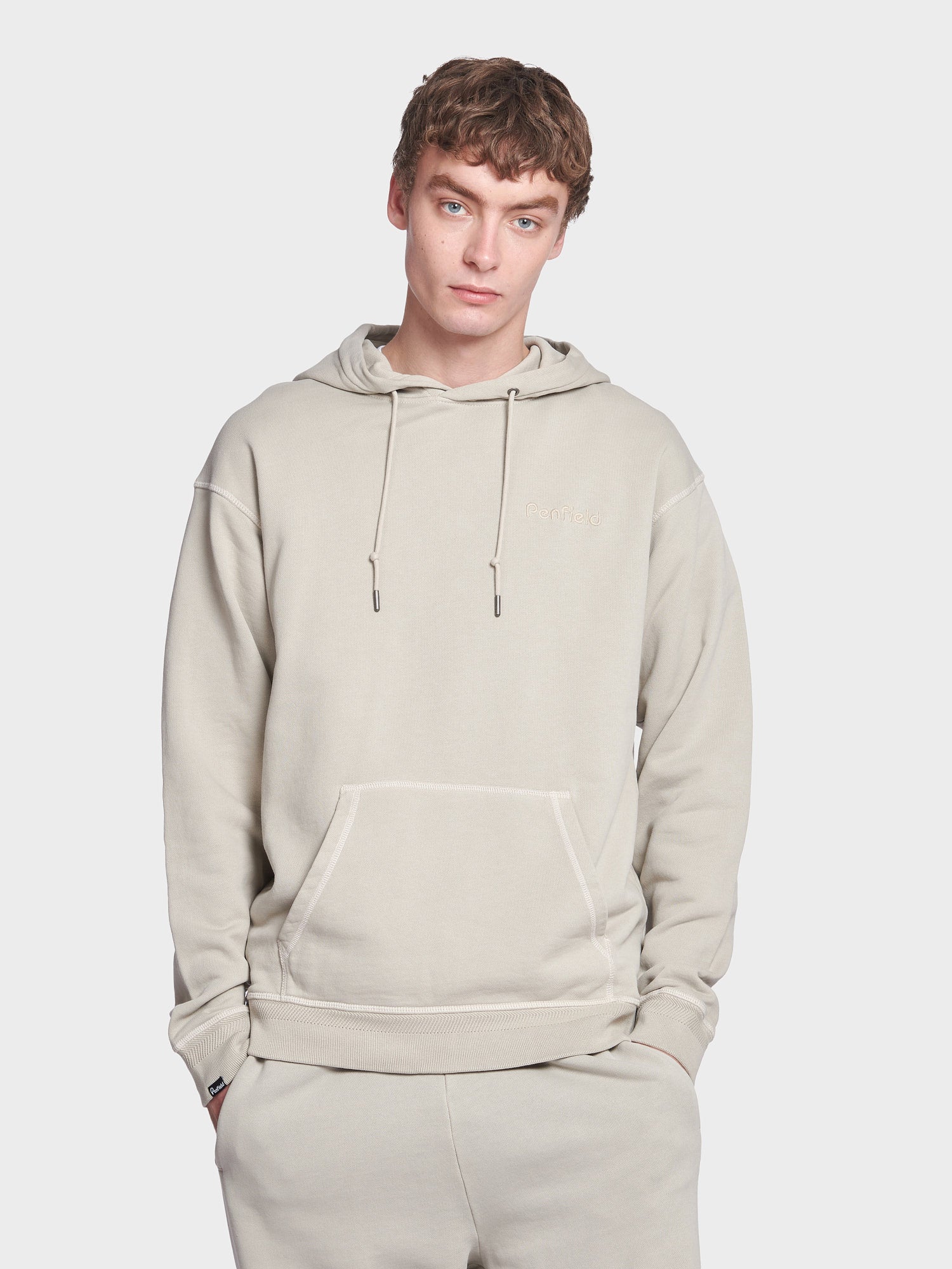 Washed Loopback Hoodie in Silver Gray