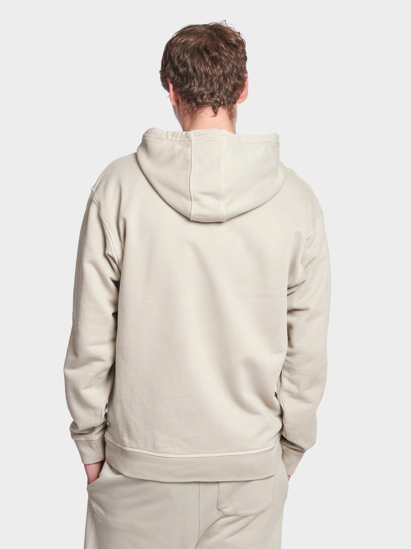 Washed Loopback Hoodie in Silver Gray
