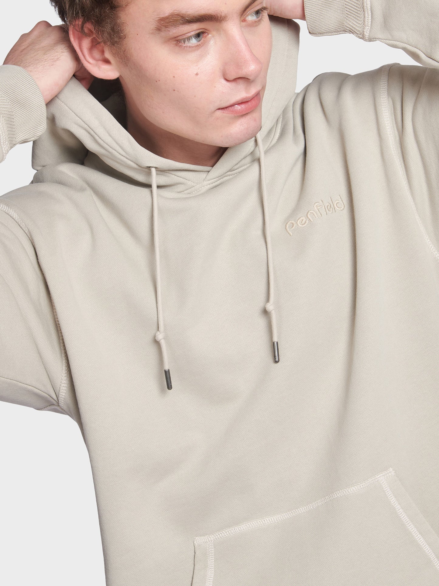 Washed Loopback Hoodie in Silver Gray
