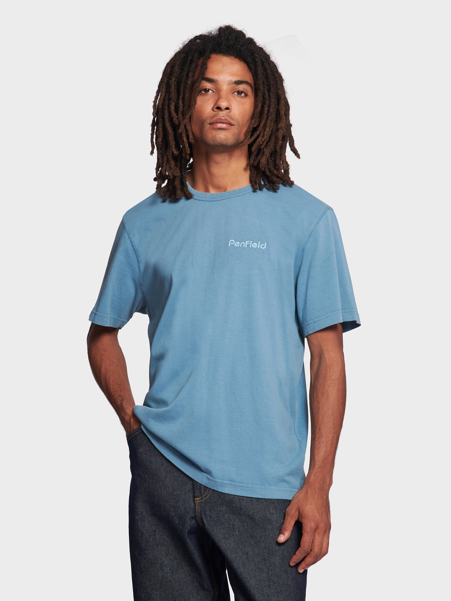 Garment Dyed T-Shirt in Milky Blue