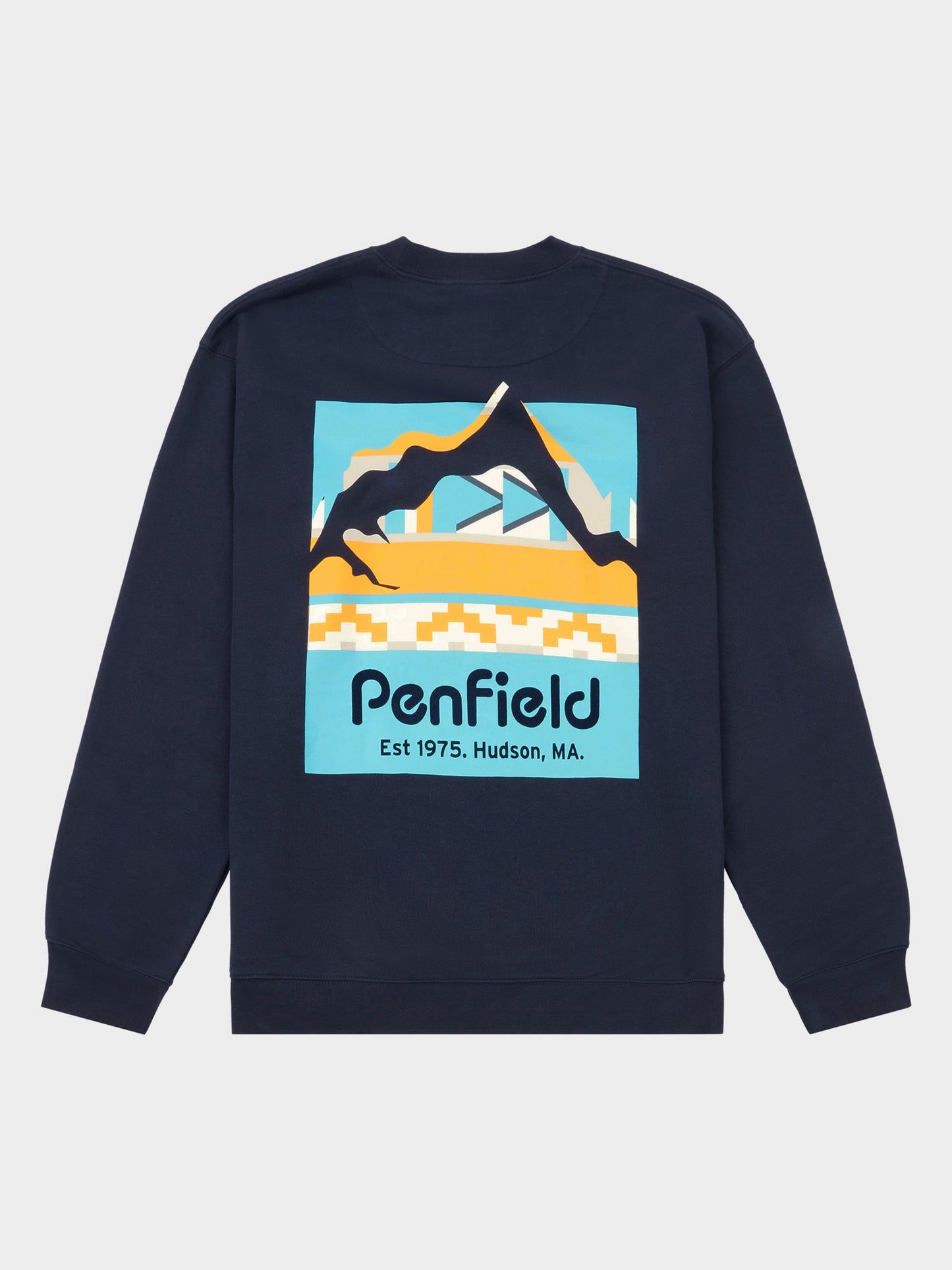 Geo Back Print Sweater in Navy Blue