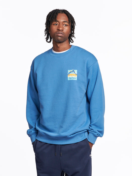 Geo Back Print Sweater in Riviera