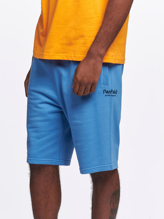 Hudson Script Sweat Short in Riviera
