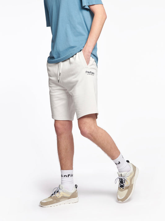Hudson Script Sweat Short in Nimbus Cloud