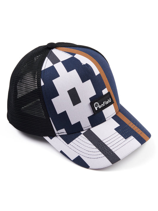Penfield Print Trucker Cap Navy Blue