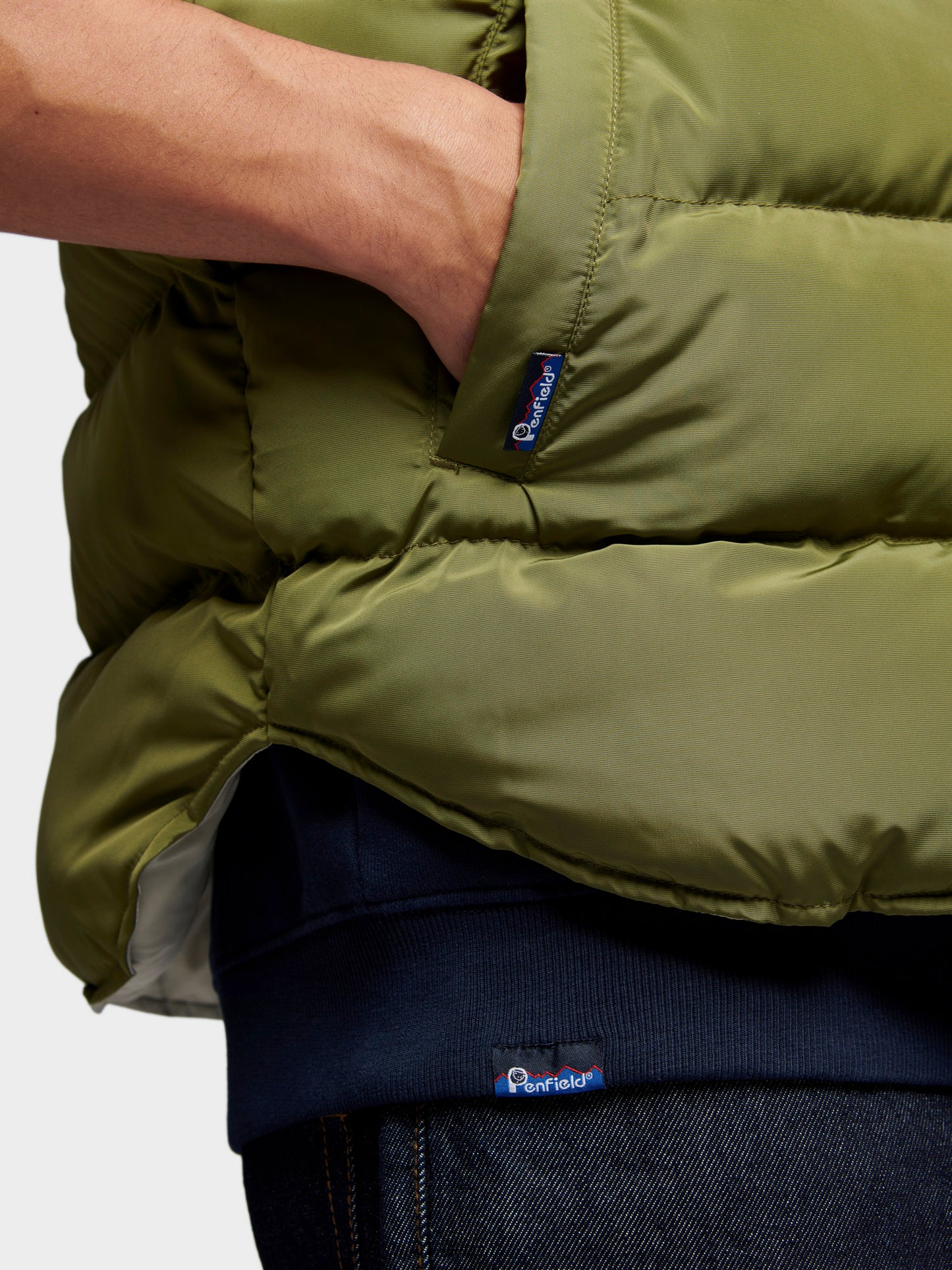 Penfield Mens Rockford Vest in Capulet Olive