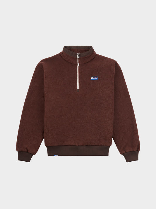 1/4 Zip Funnel Neck Fleece in Chicory Coffee
