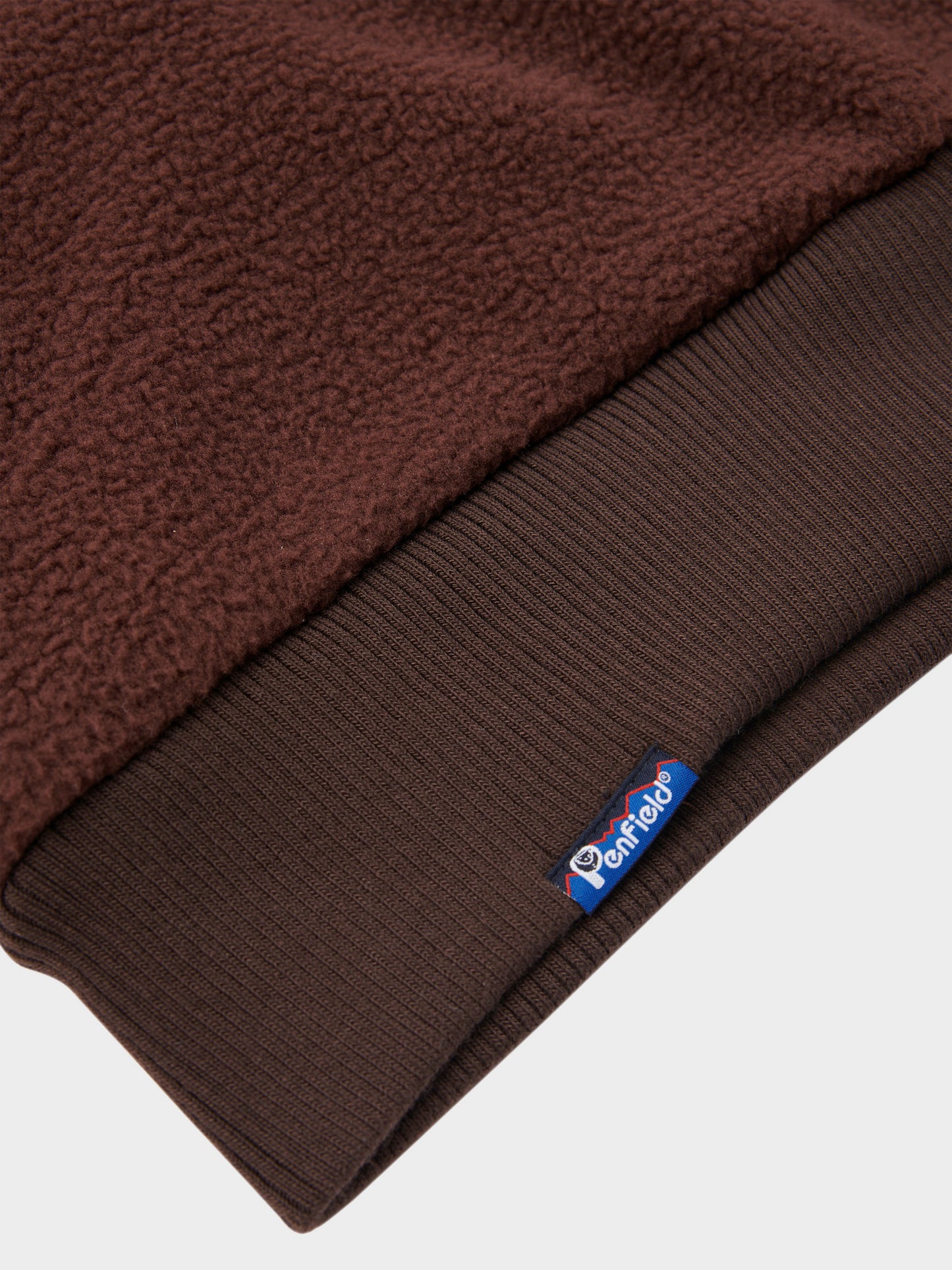 Penfield Mens 1/4 Zip Funnel Neck Fleece in Chicory Coffee
