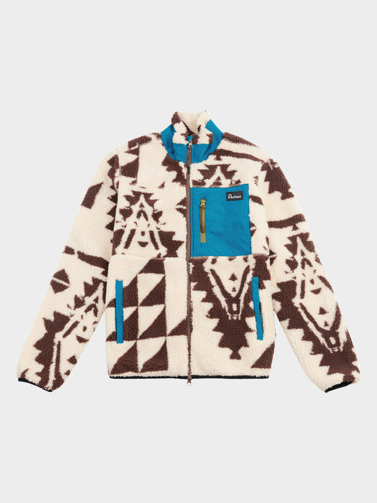 Winter Geo Mattawa Fleece Jacket in Shaved Chocolate