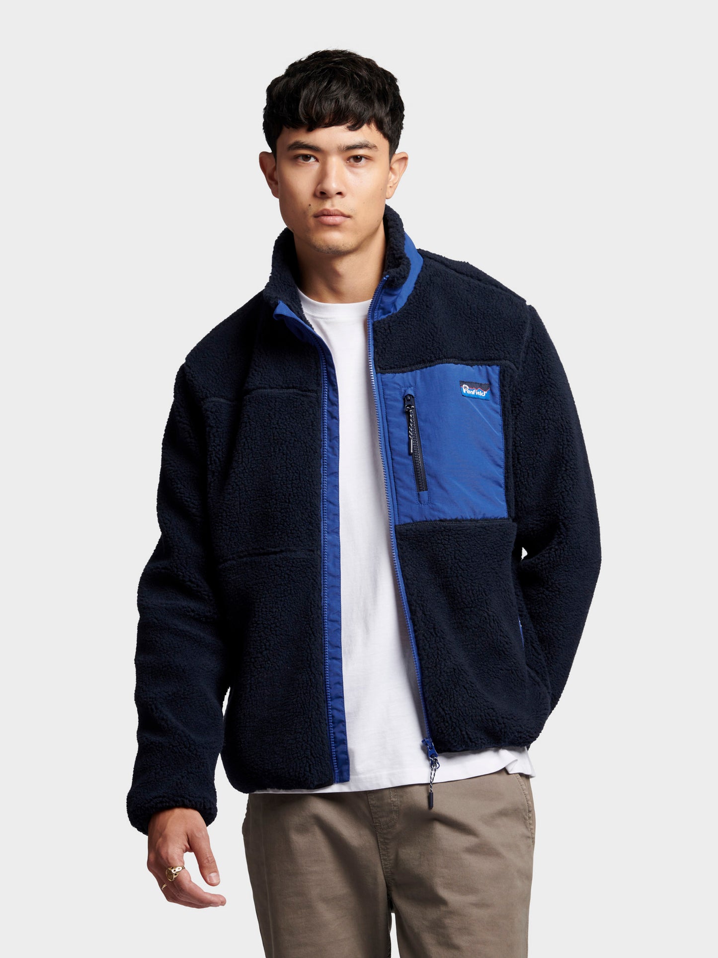 Penfield Mens Mattawa Fleece Jacket in Navy Blue