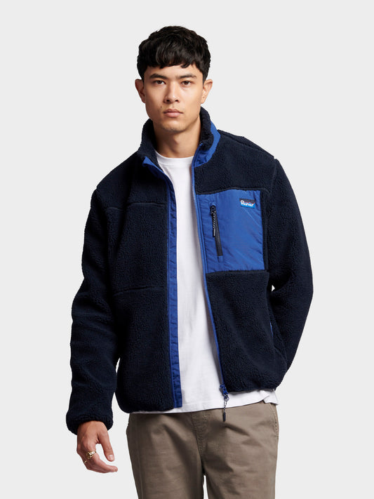 Penfield Mens Mattawa Fleece Jacket in Navy Blue