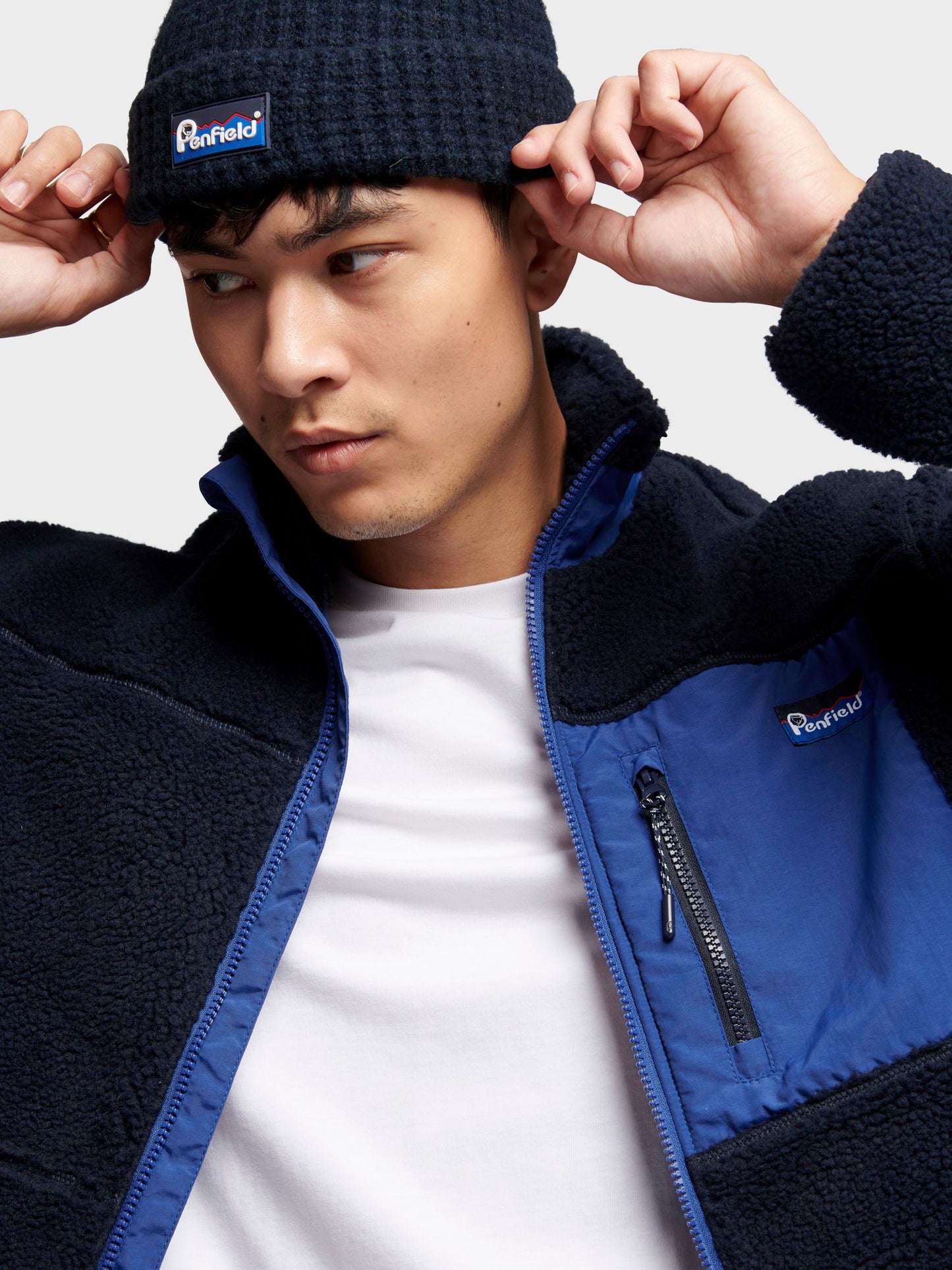 Penfield Mens Mattawa Fleece Jacket in Navy Blue