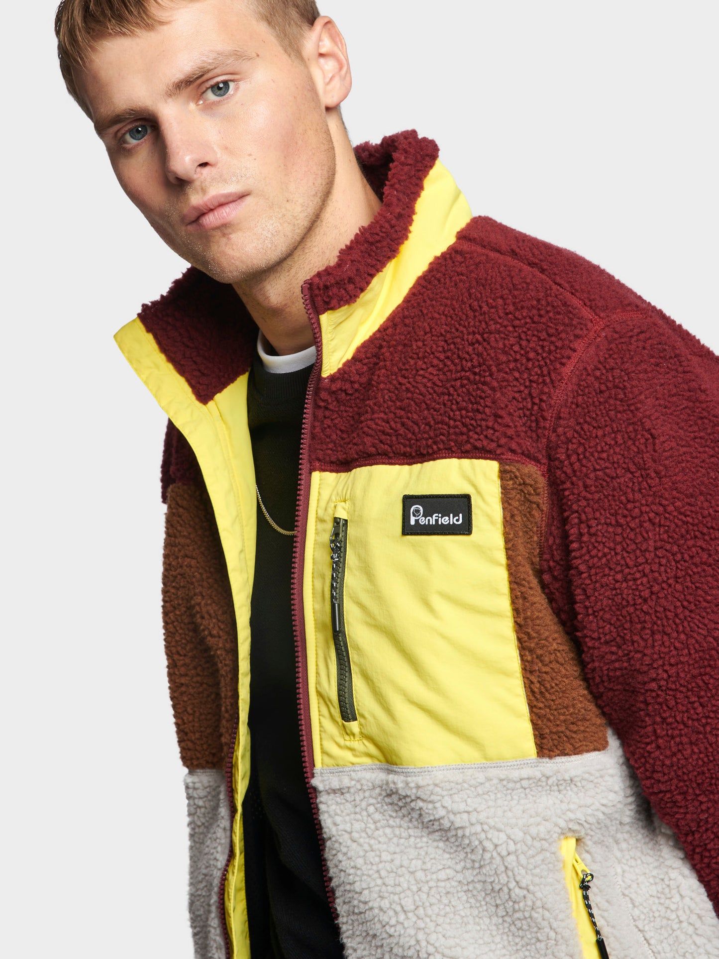 Penfield Mens Mattawa Fleece Jacket in Zinfandel