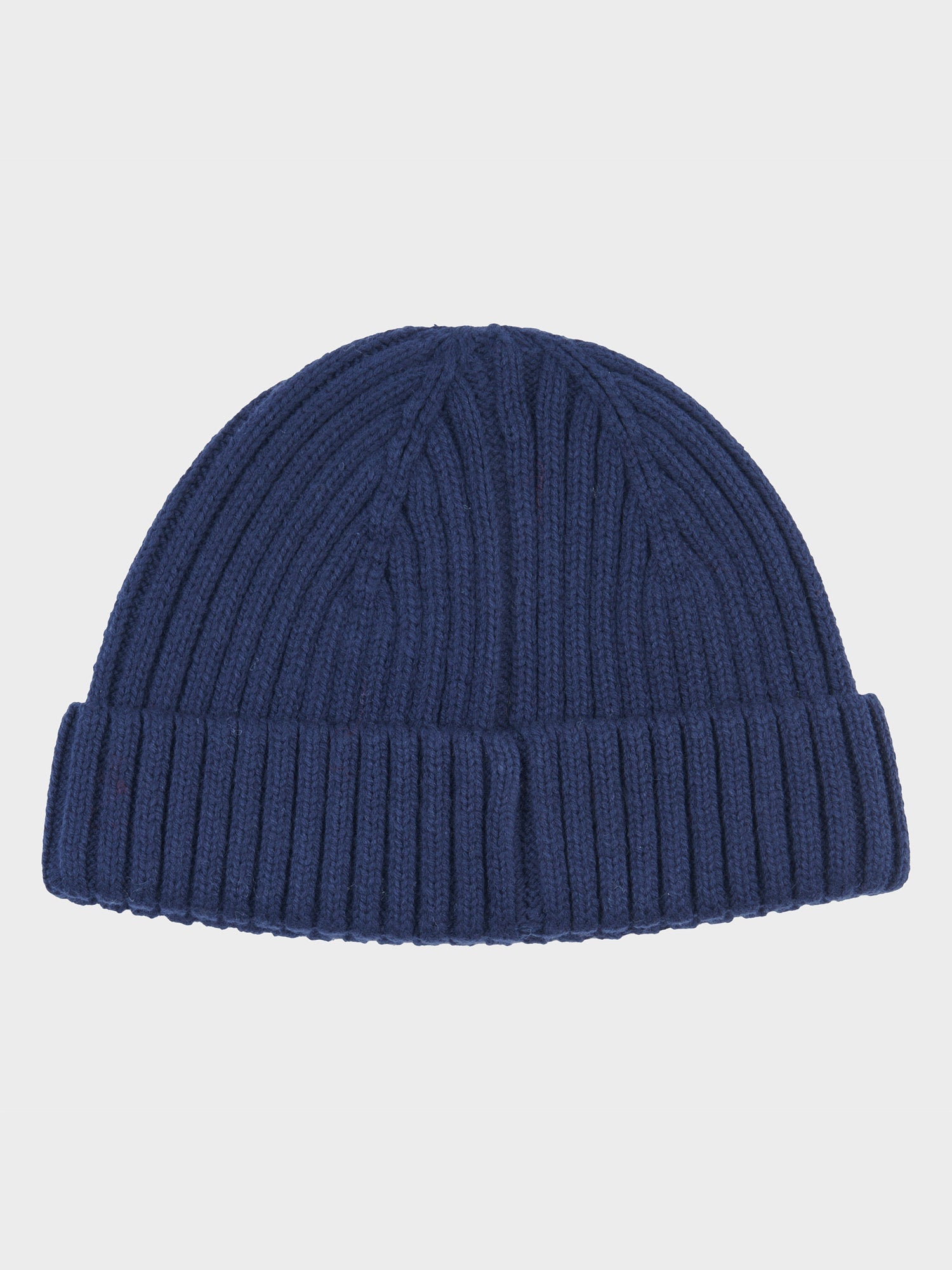 Ribbed Fisherman Beanie in Navy Blue
