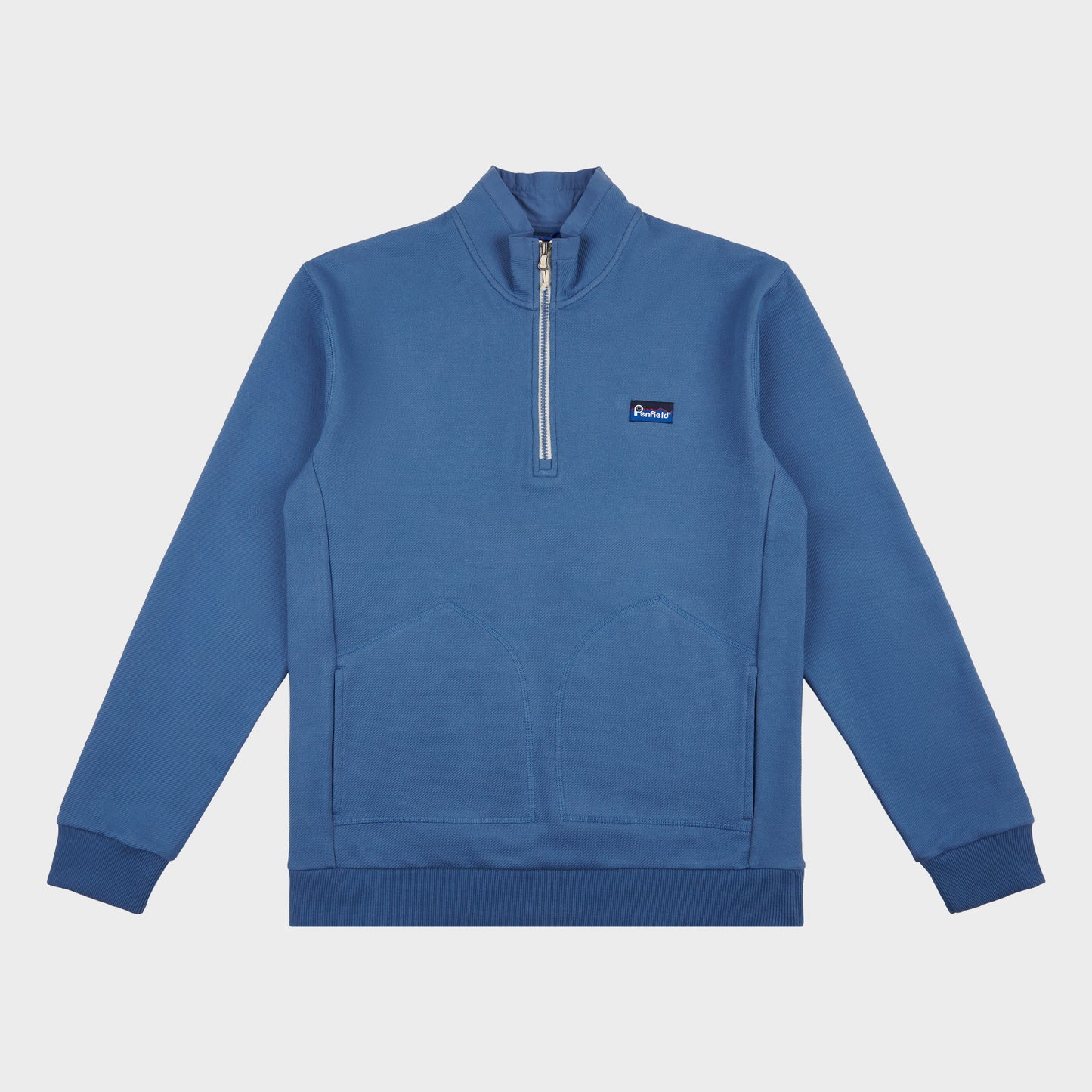 Relaxed Fit Washed Funnel Sweatshirt in Blue Horizon