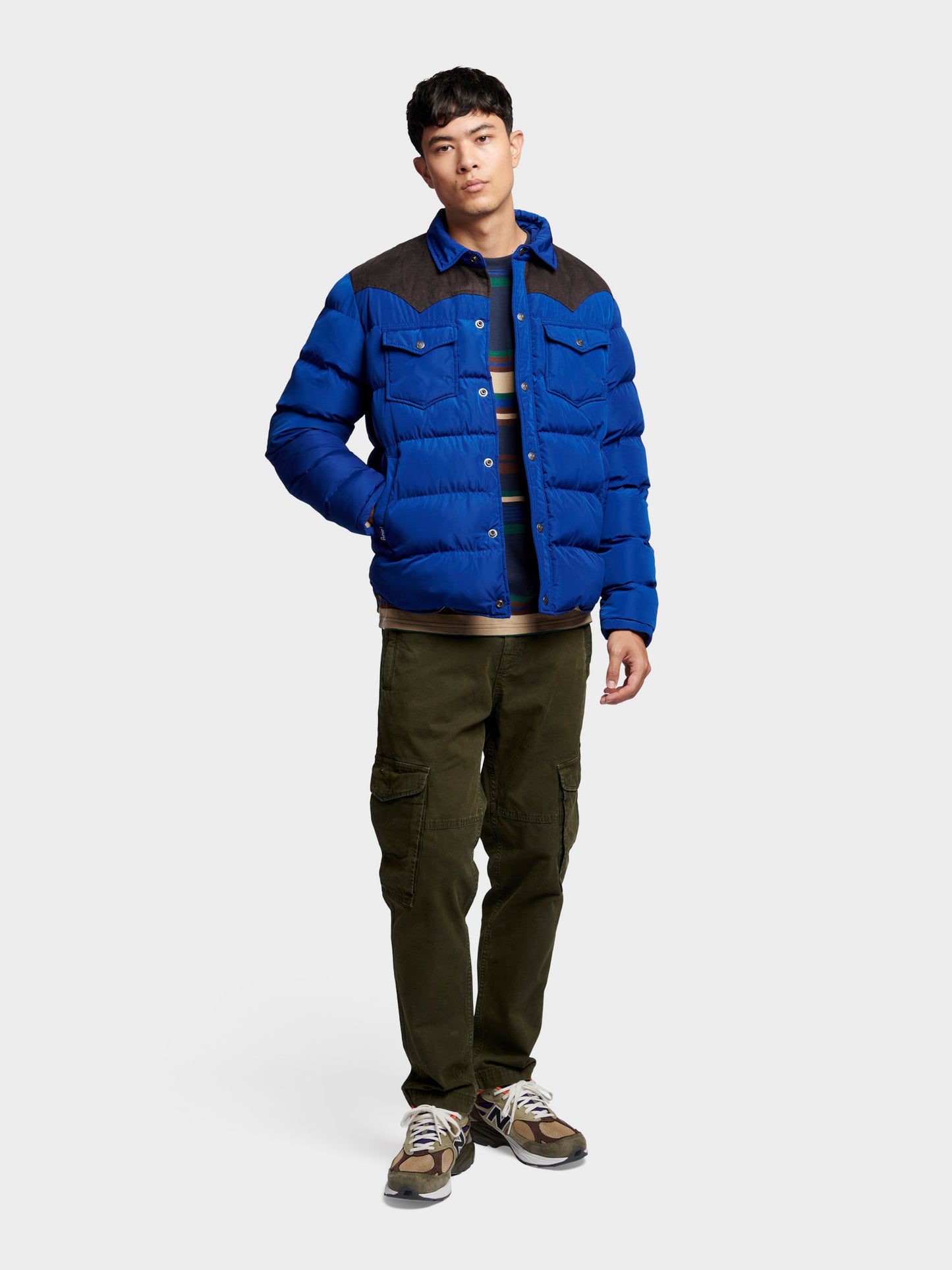Penfield Mens Contrast Yoke Jacket in Sodalite Blue