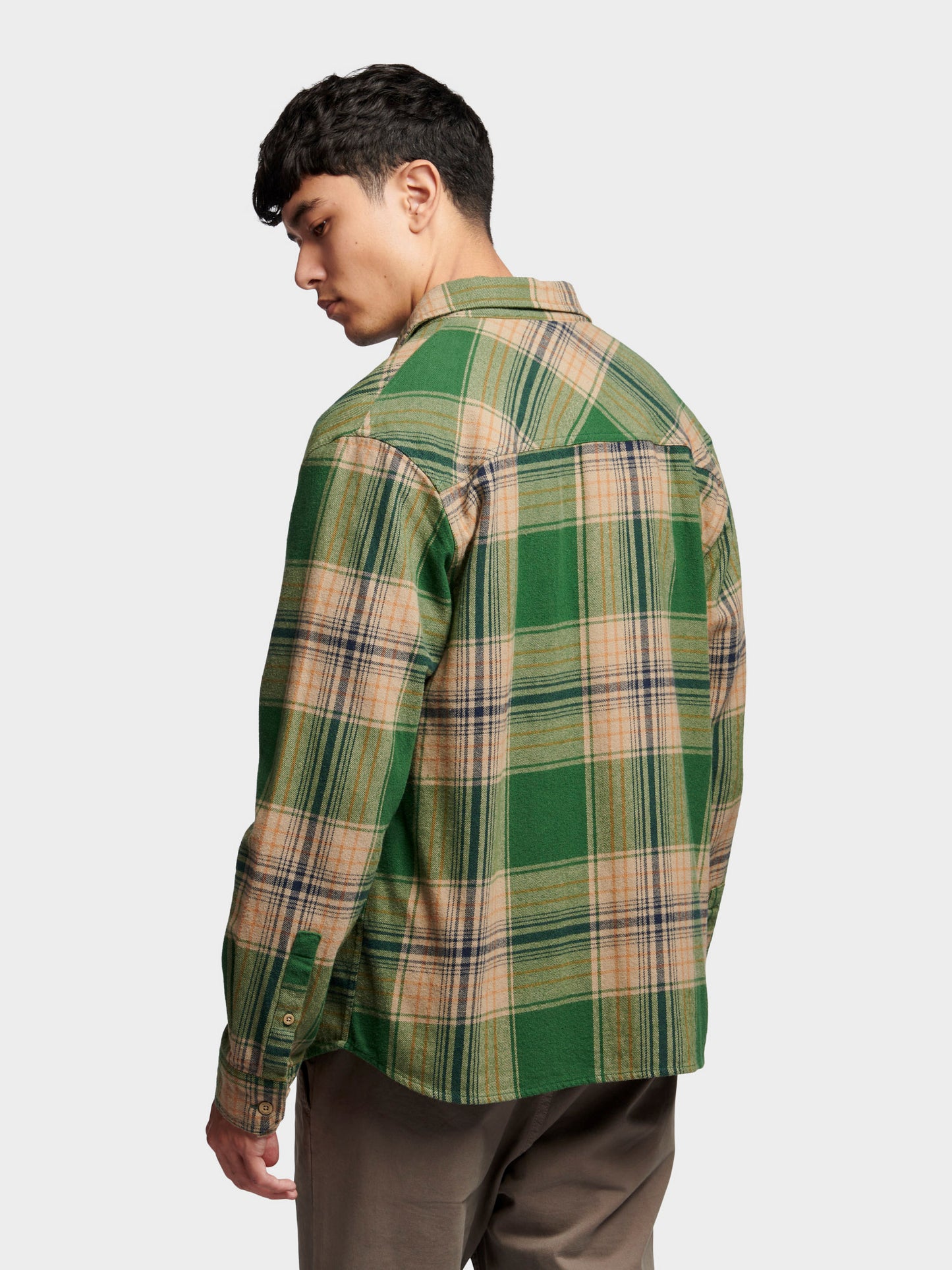 Penfield Mens Brushed Check Overshirt in Eden