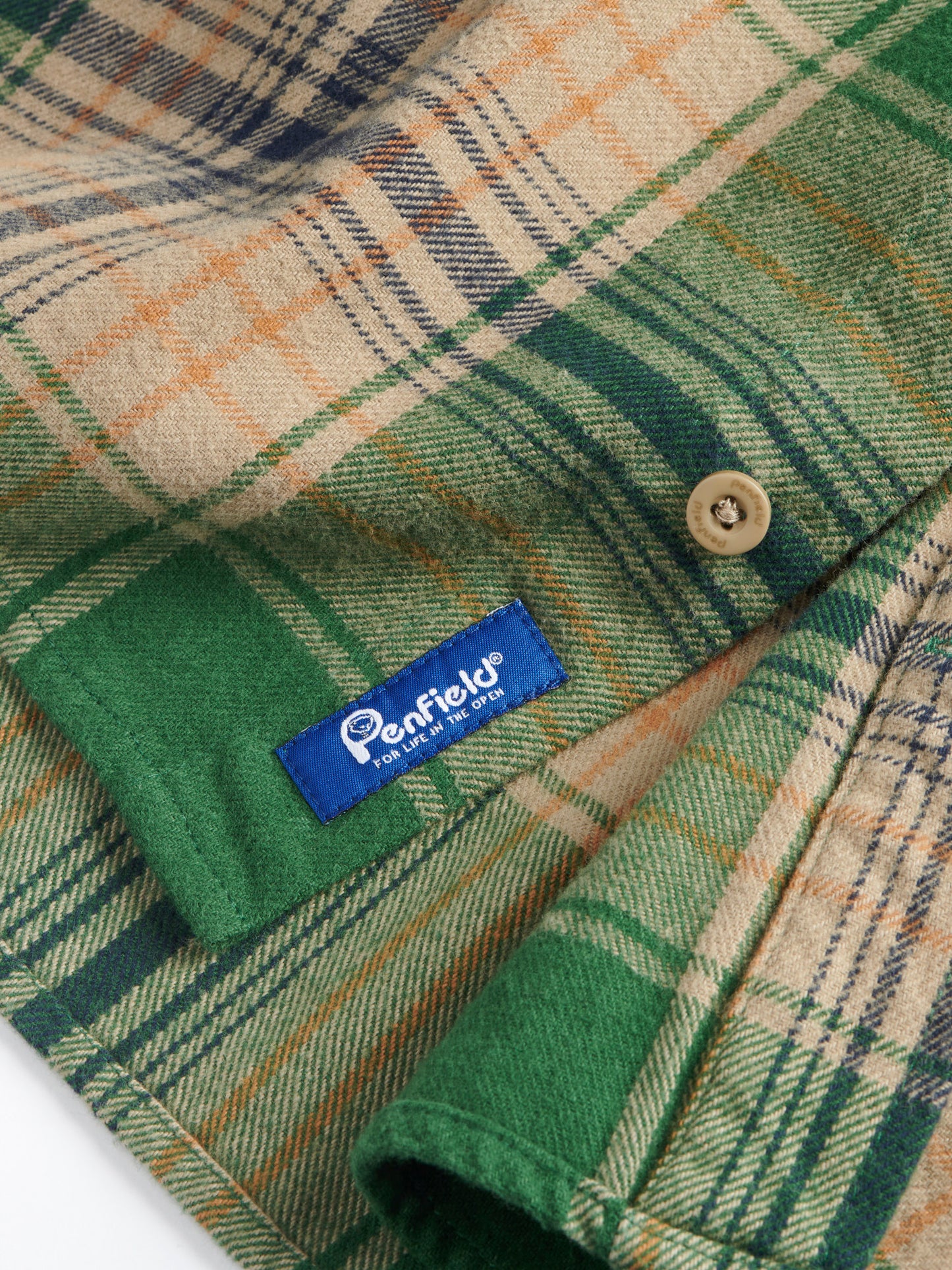 Penfield Mens Brushed Check Overshirt in Eden