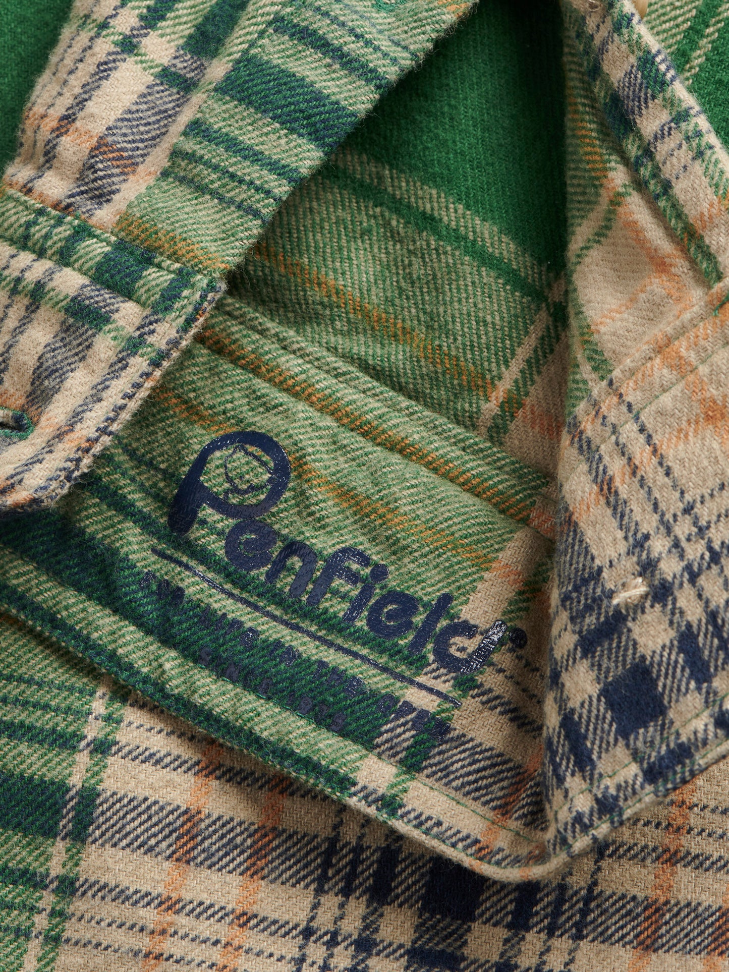 Penfield Mens Brushed Check Overshirt in Eden
