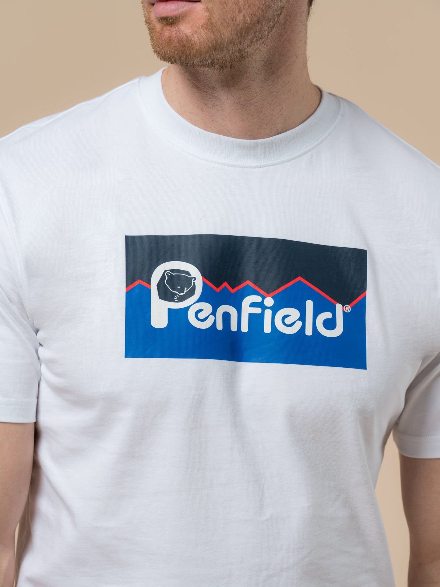 Penfield Mens Original Large Logo T-Shirt in Bright White