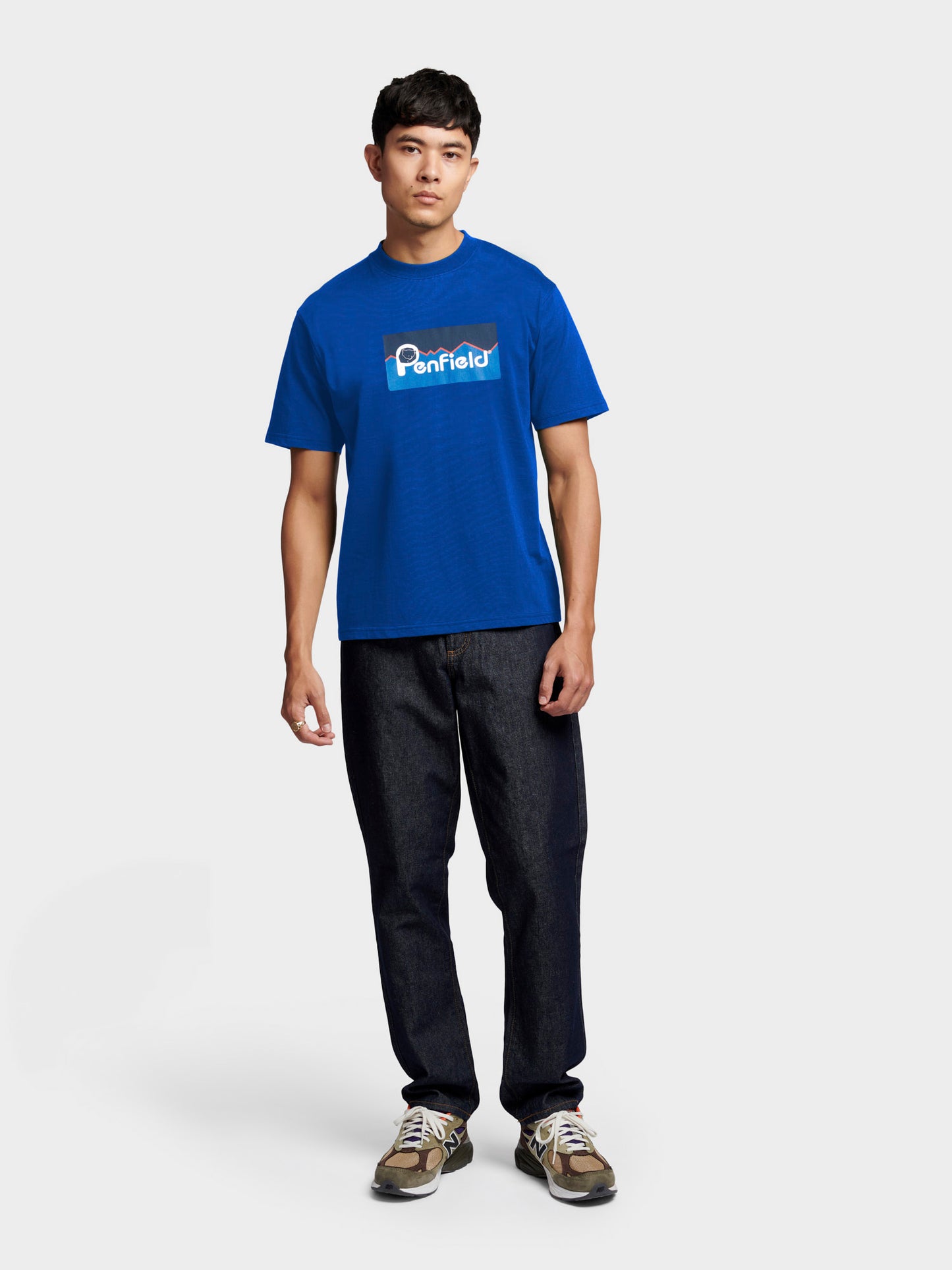 Penfield Mens Original Large Logo T-Shirt in Sodalite Blue