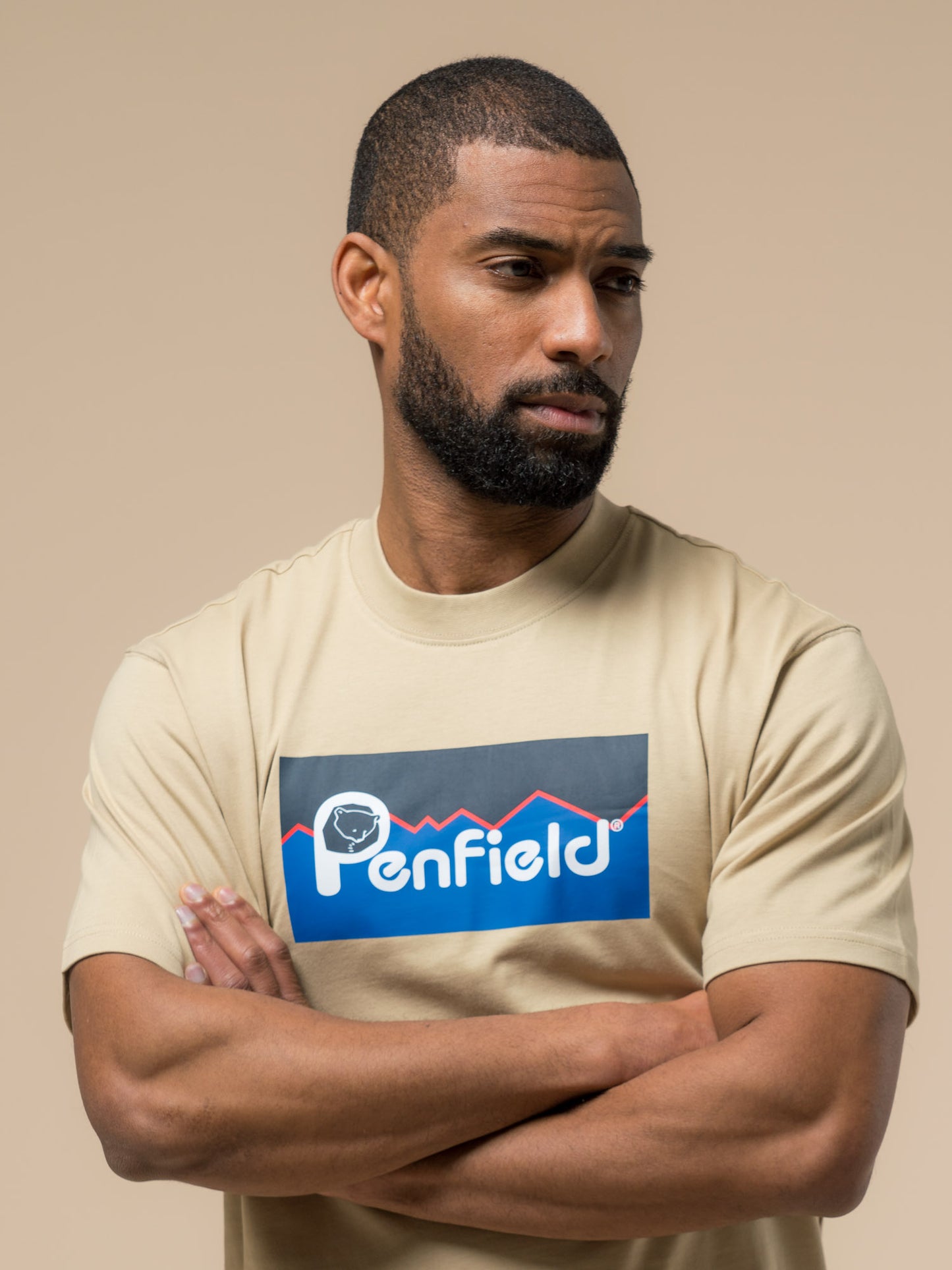 Penfield Mens Original Large Logo T-Shirt in Fields Of Rye