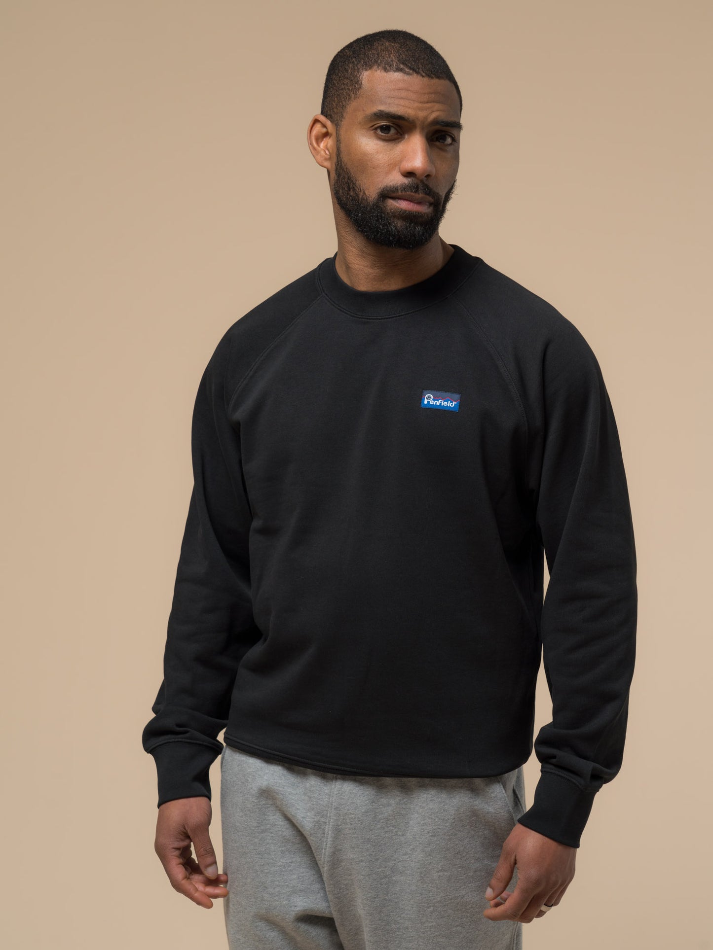 Penfield Mens Original Logo Sweatshirt in Black