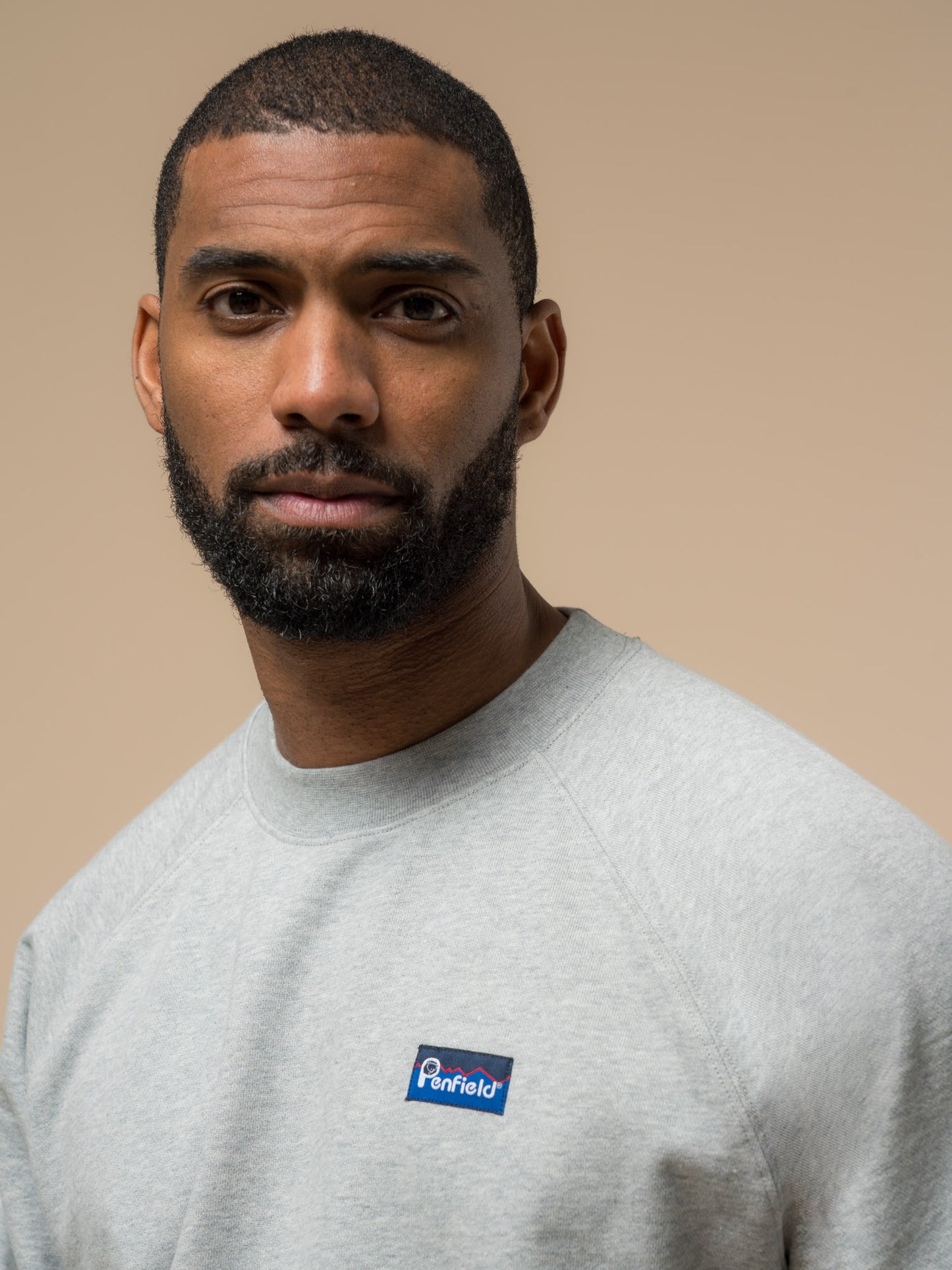 Penfield Mens Original Logo Sweatshirt in Athletic Grey Heather