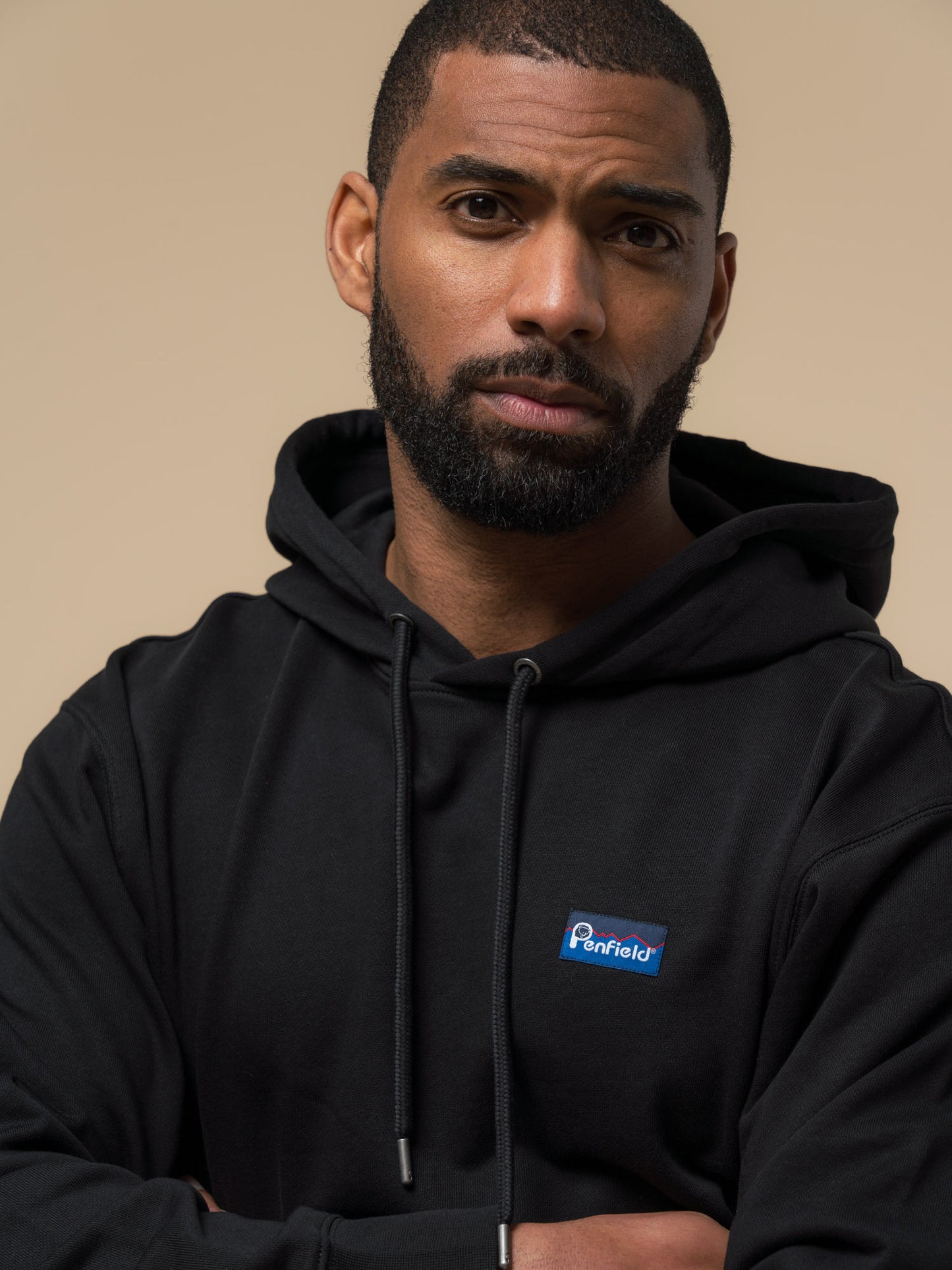 Penfield Mens Original Logo Hoodie in Black