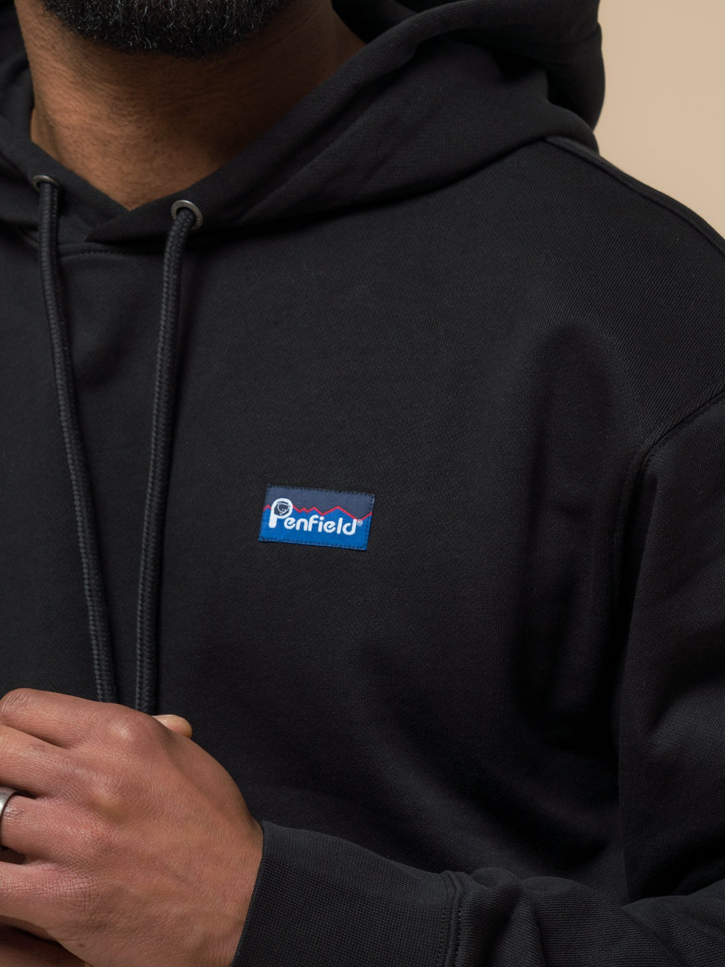 Penfield Mens Original Logo Hoodie in Black
