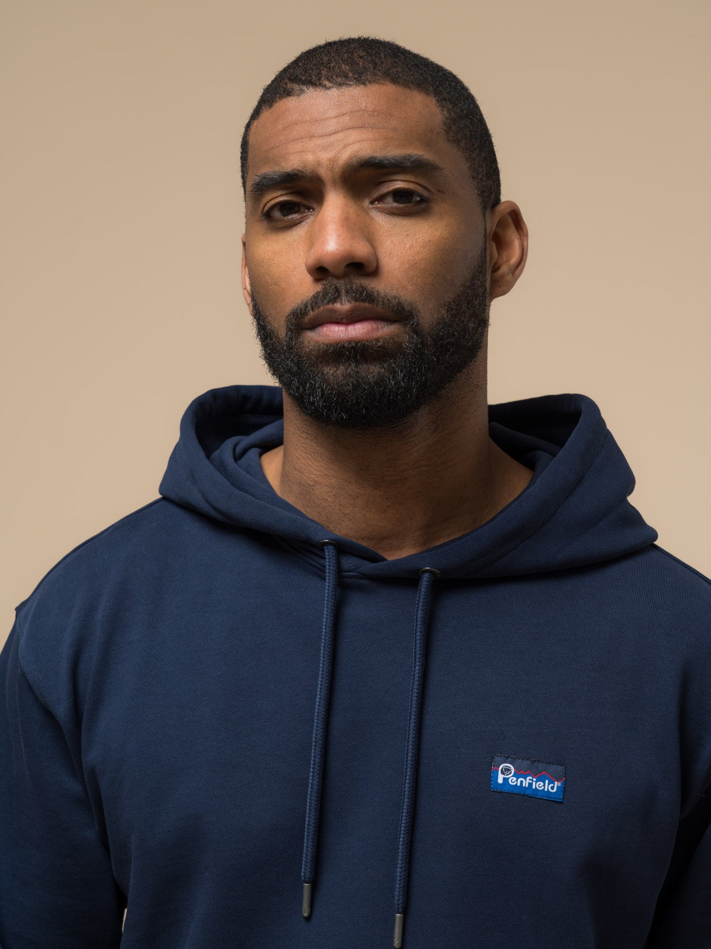 Penfield Mens Original Logo Hoodie in Navy Blue