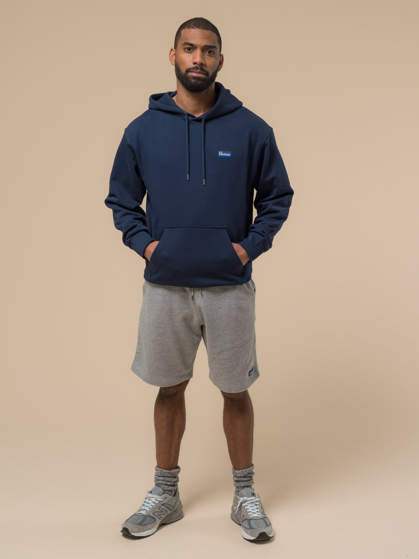 Penfield Mens Original Logo Hoodie in Navy Blue
