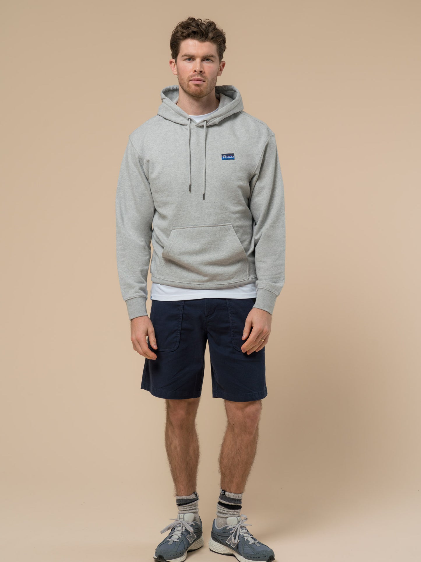 Penfield Mens Original Logo Hoodie in Athletic Grey Heather