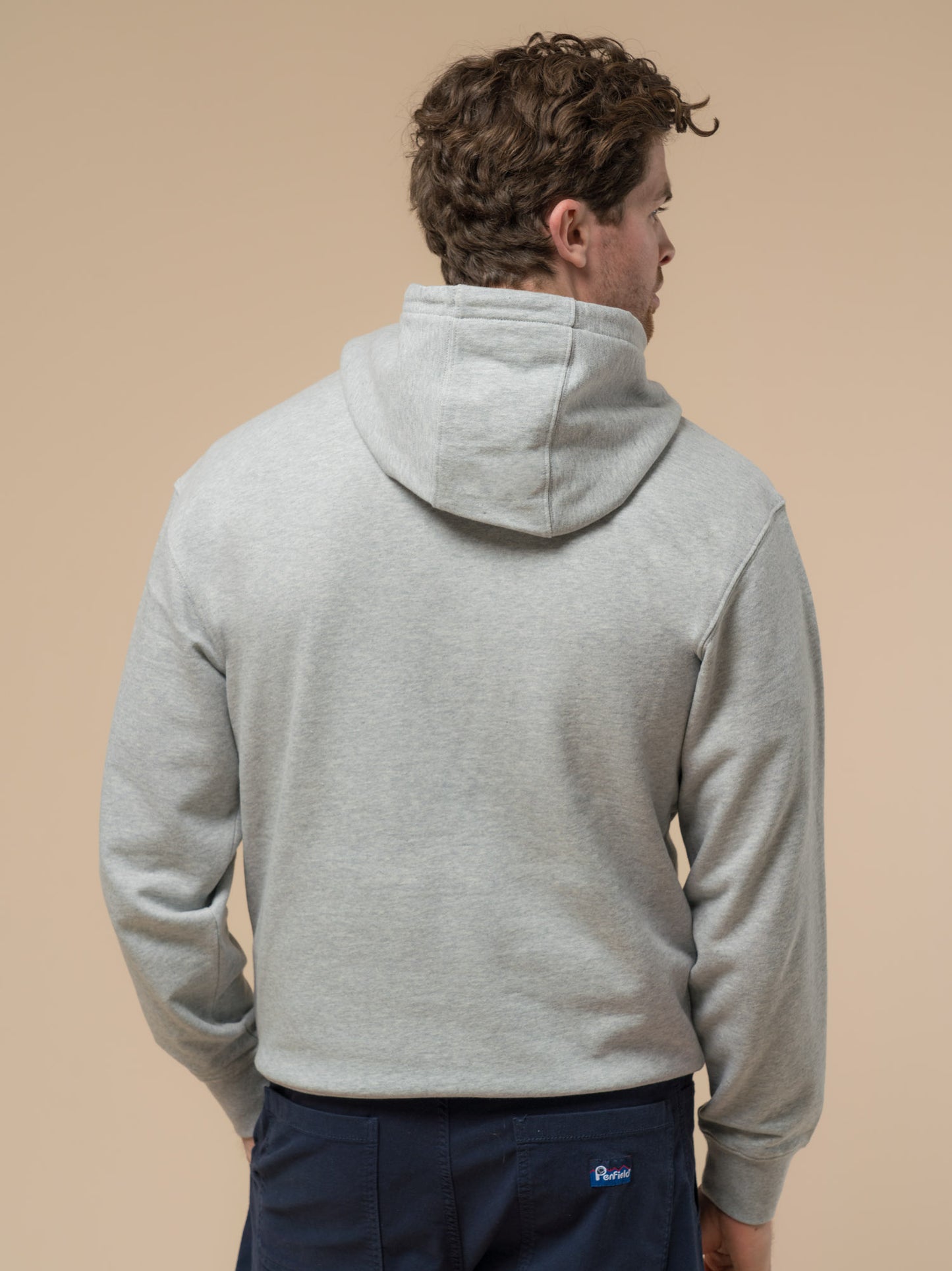 Penfield Mens Original Logo Hoodie in Athletic Grey Heather