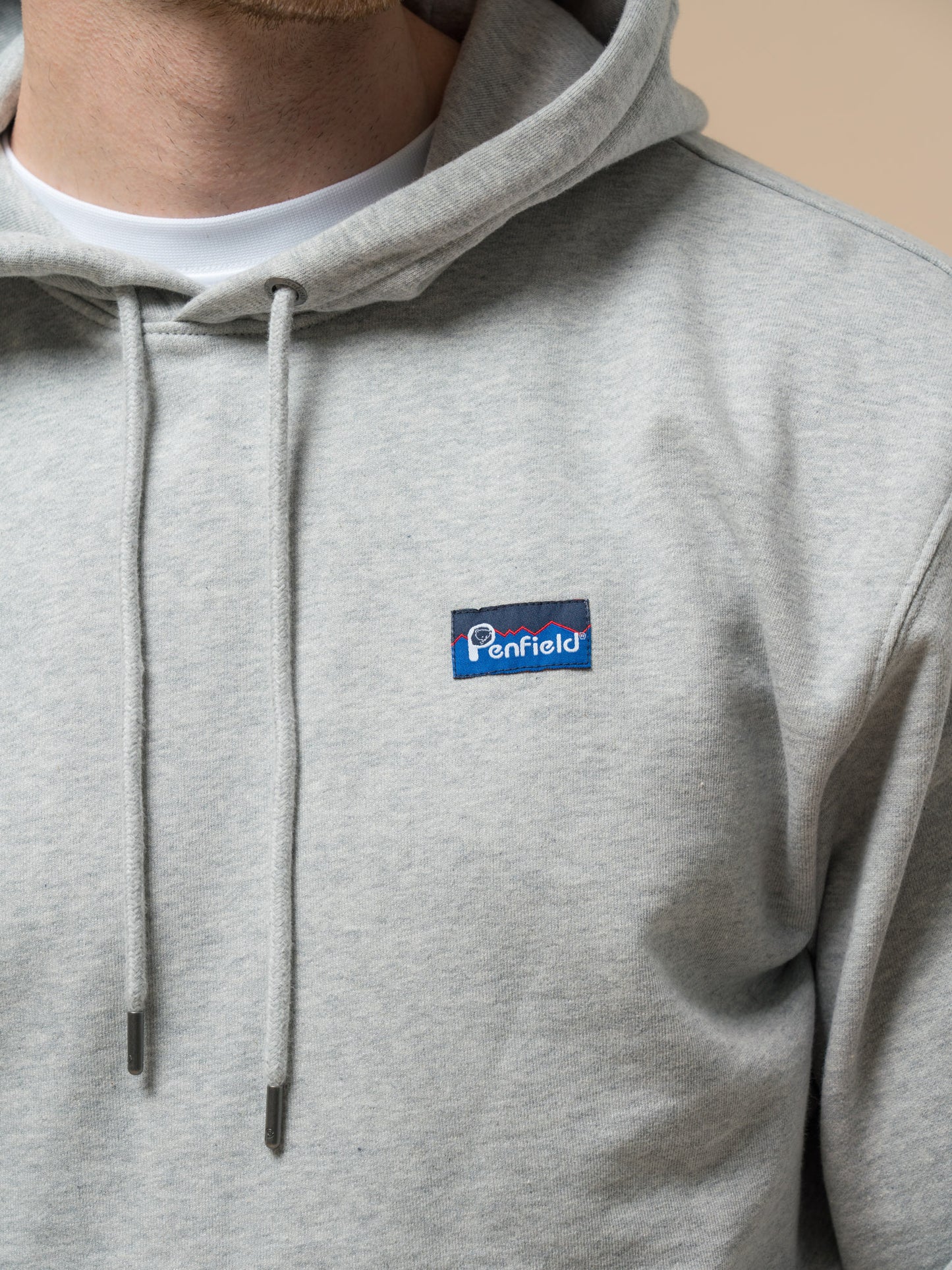 Penfield Mens Original Logo Hoodie in Athletic Grey Heather