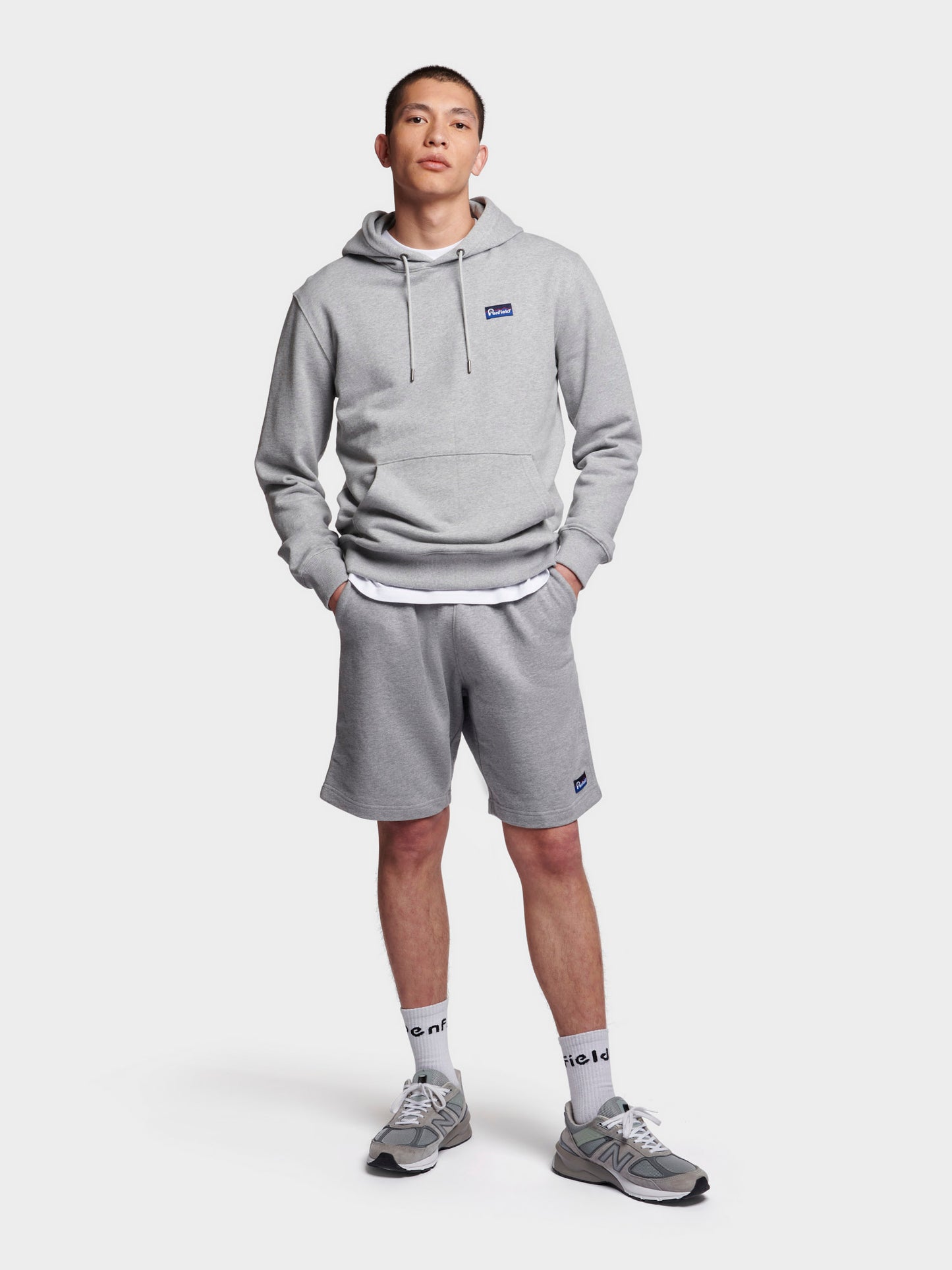 Penfield Mens Original Logo Sweat Short in Athletic Grey Heather