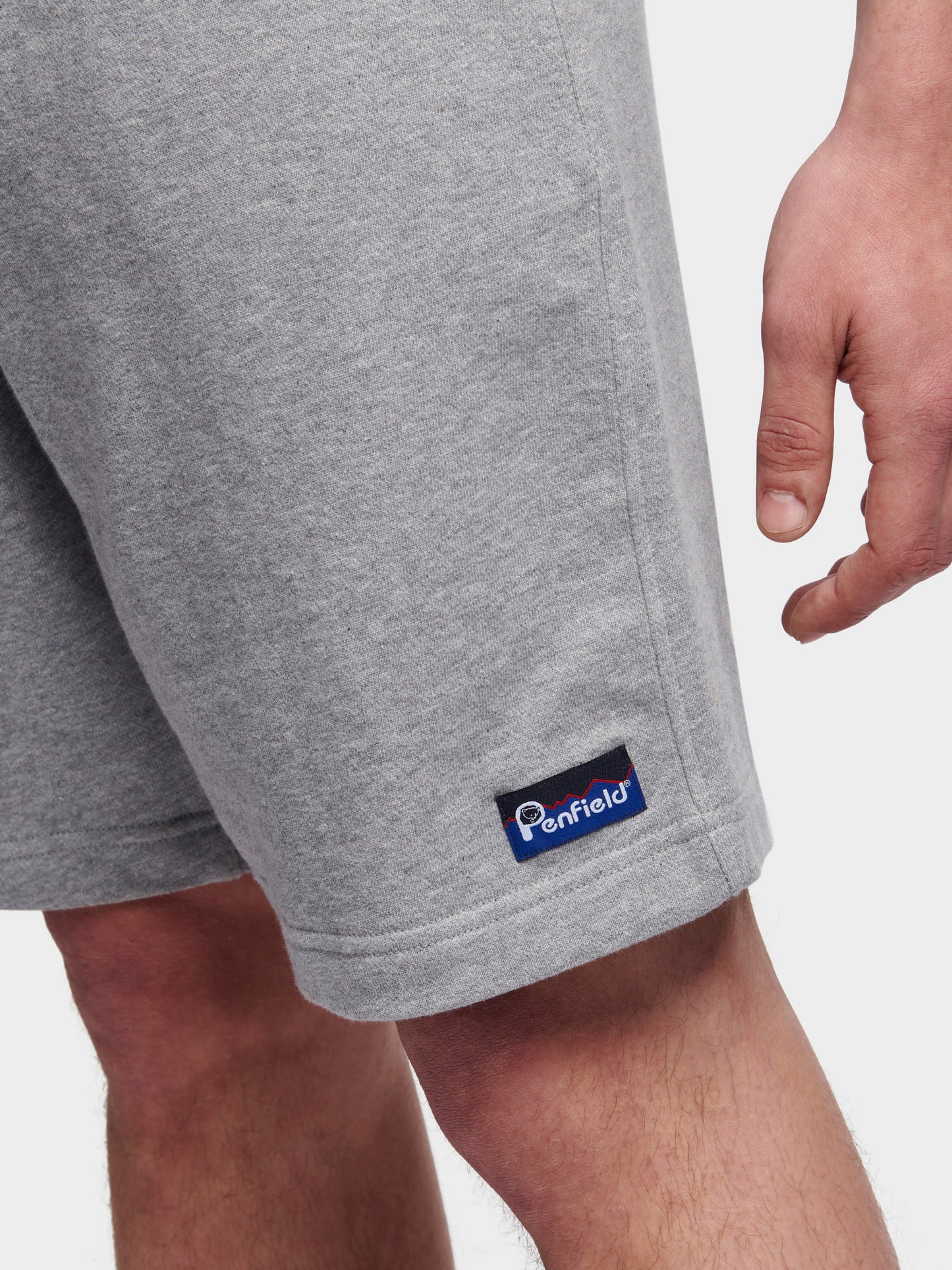 Penfield Mens Original Logo Sweat Short in Athletic Grey Heather
