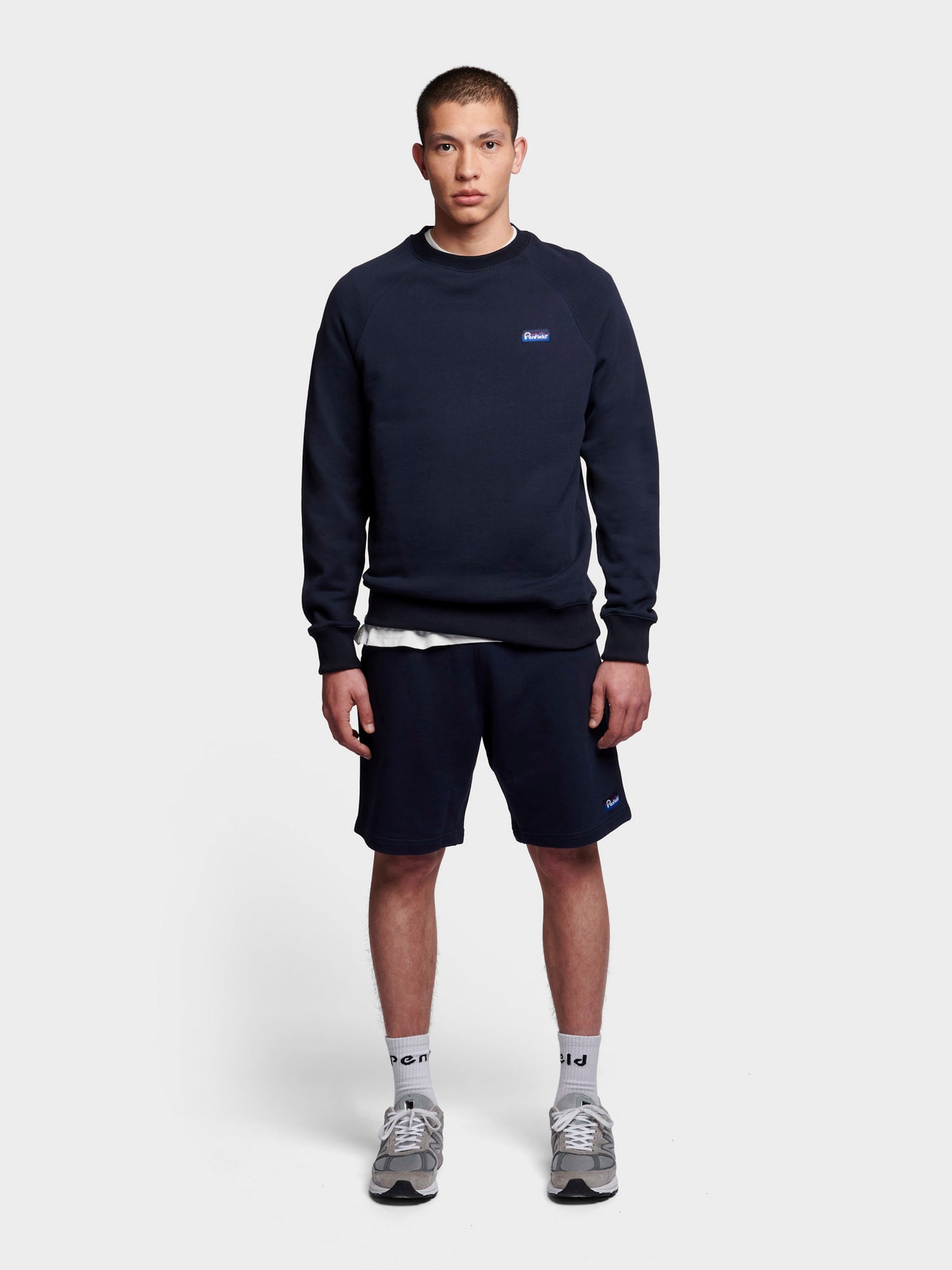 Penfield Mens Original Logo Sweat Short in Sky Captain