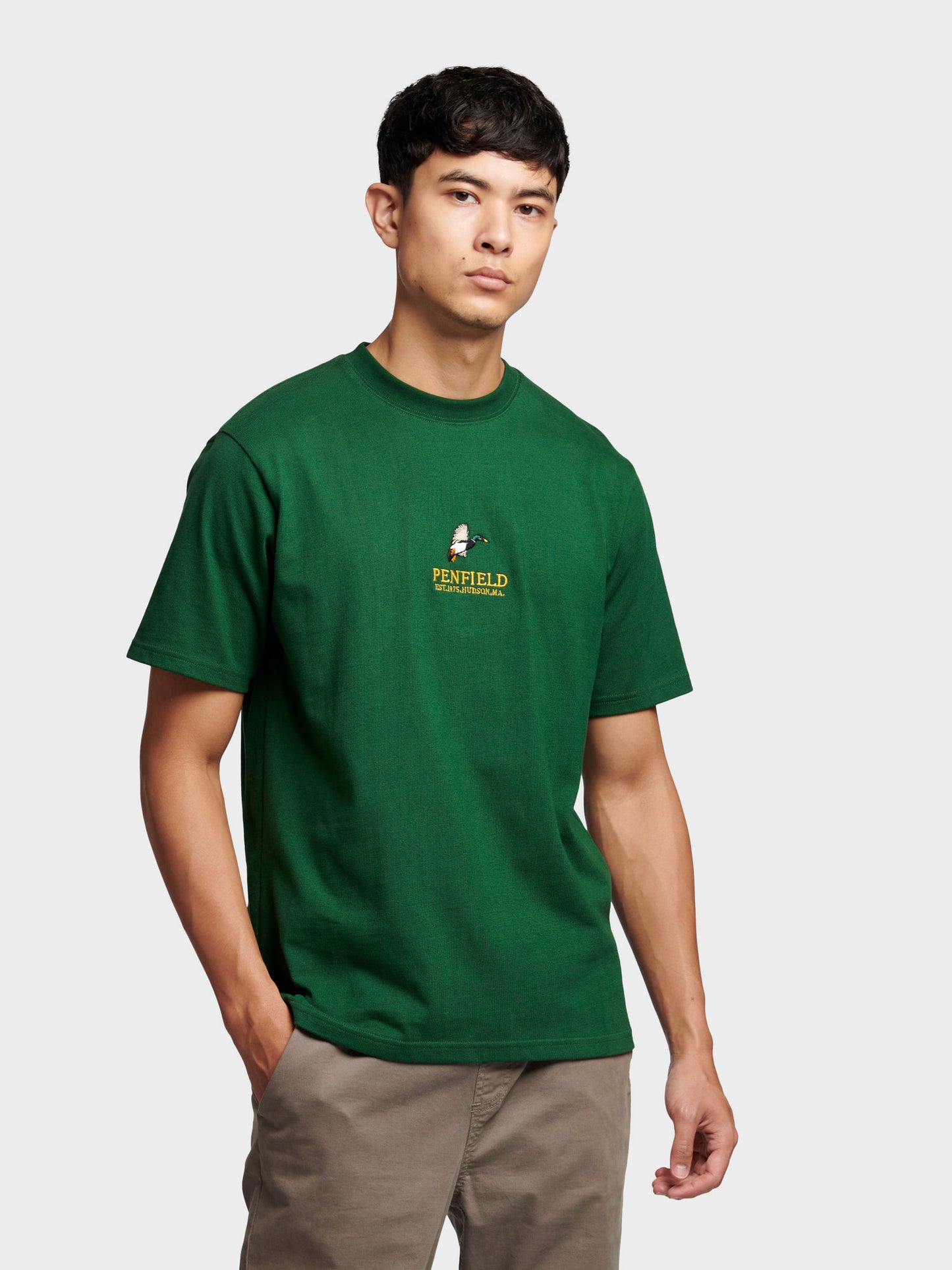 Penfield Mens Embroidered Mallard T-Shirt in Eden