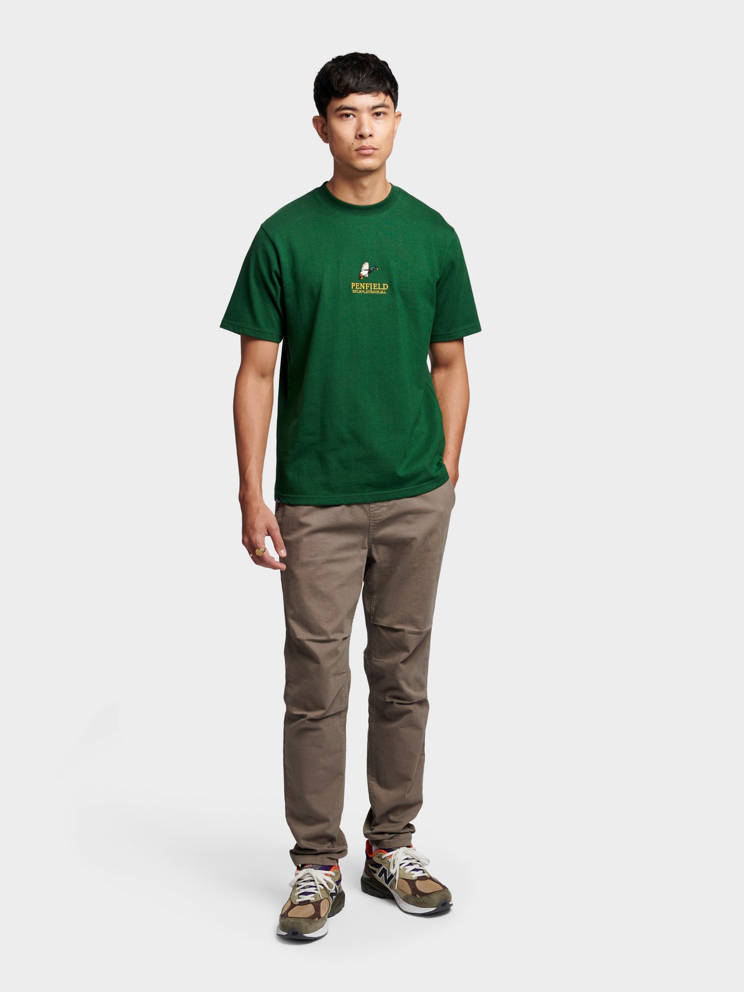 Penfield Mens Embroidered Mallard T-Shirt in Eden