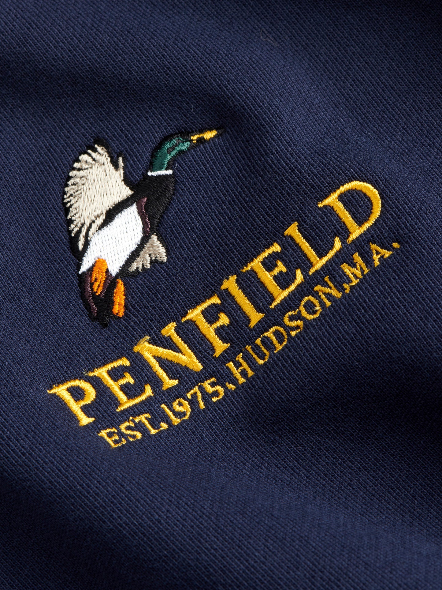 Penfield Mens Embroidered Mallard Sweatshirt in Navy Blue